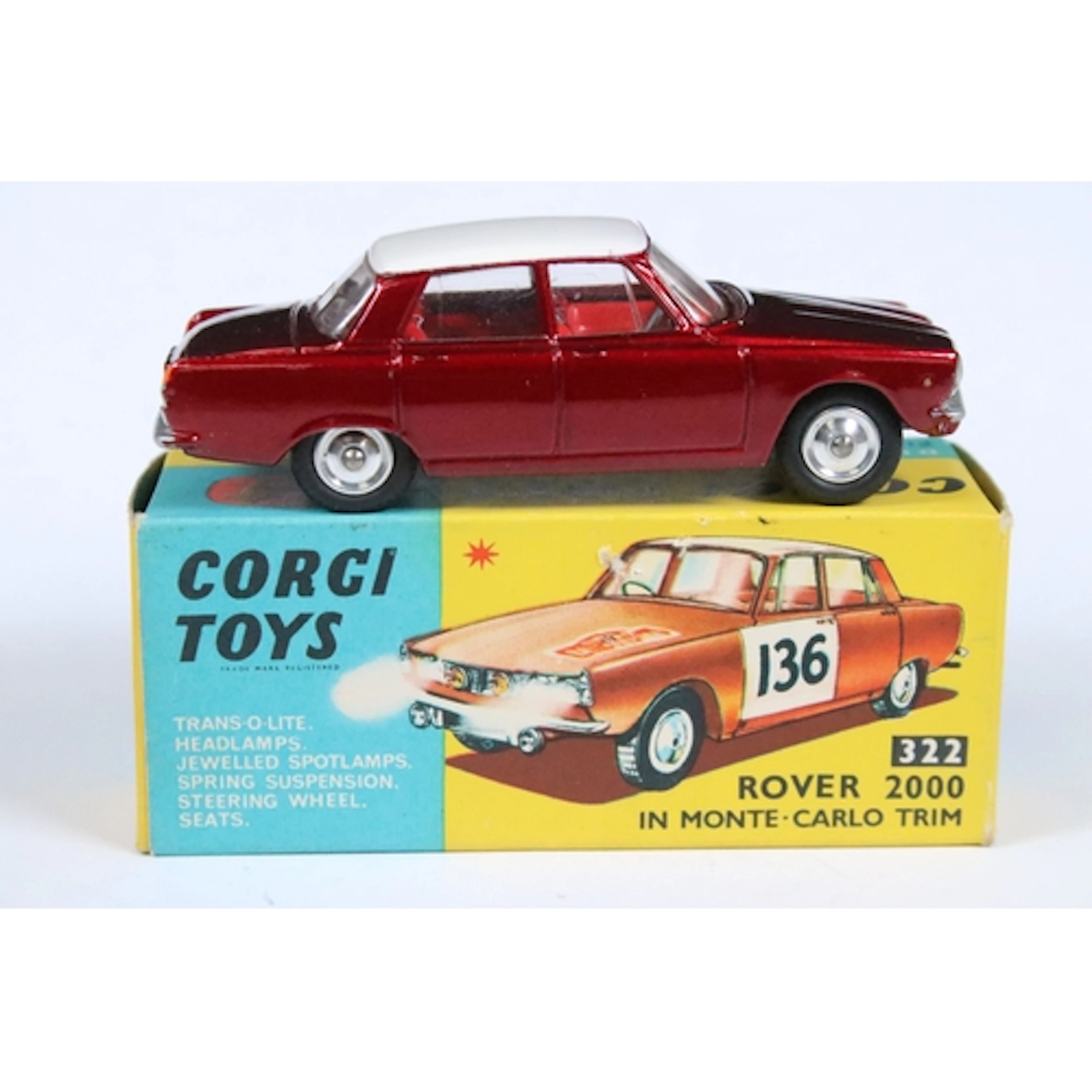 Boxed Corgi 322 Rover 2000 in Monte Carlo Trim diecast model...