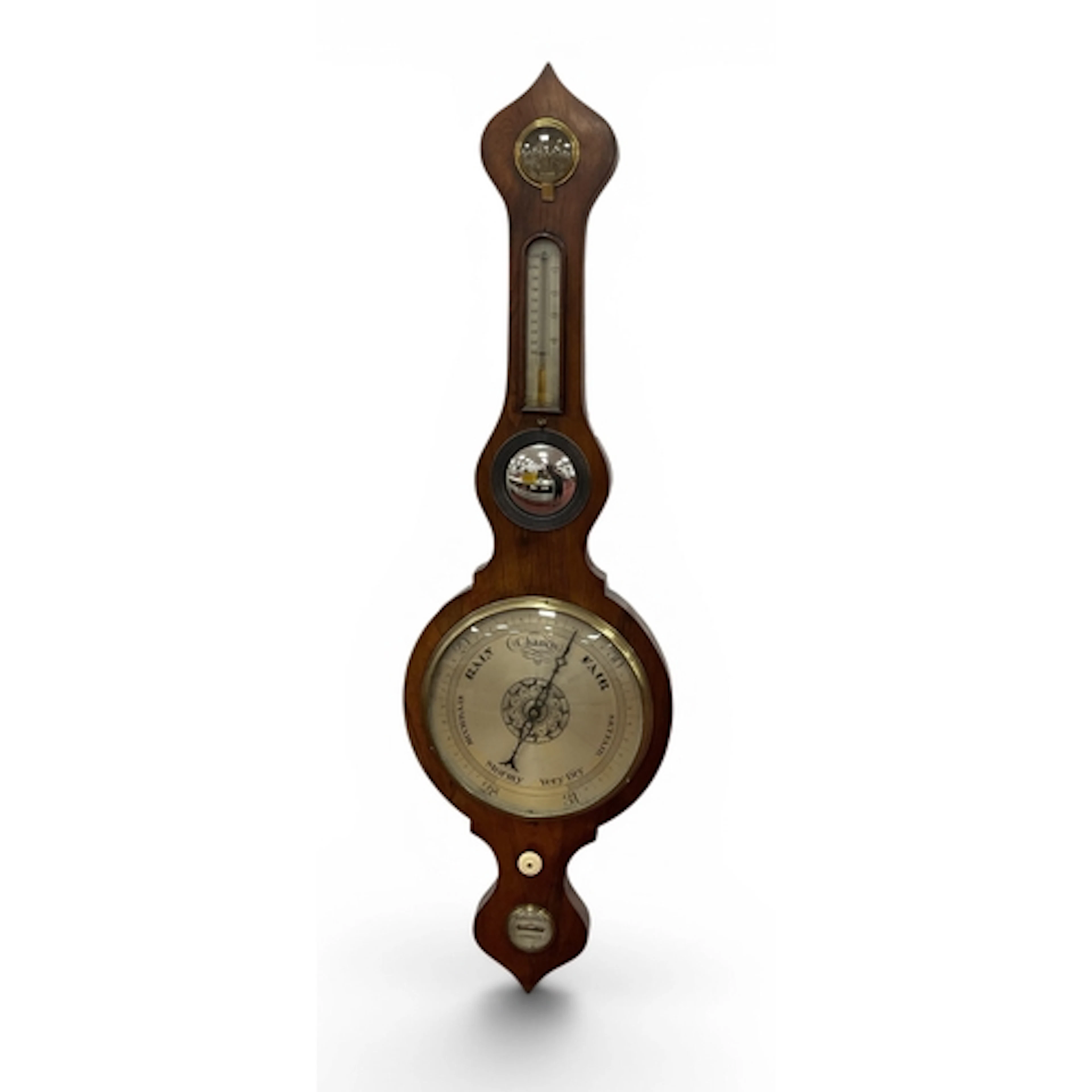 A XIX Century Rosewood Five Dial Onion Top Barometer, with h...