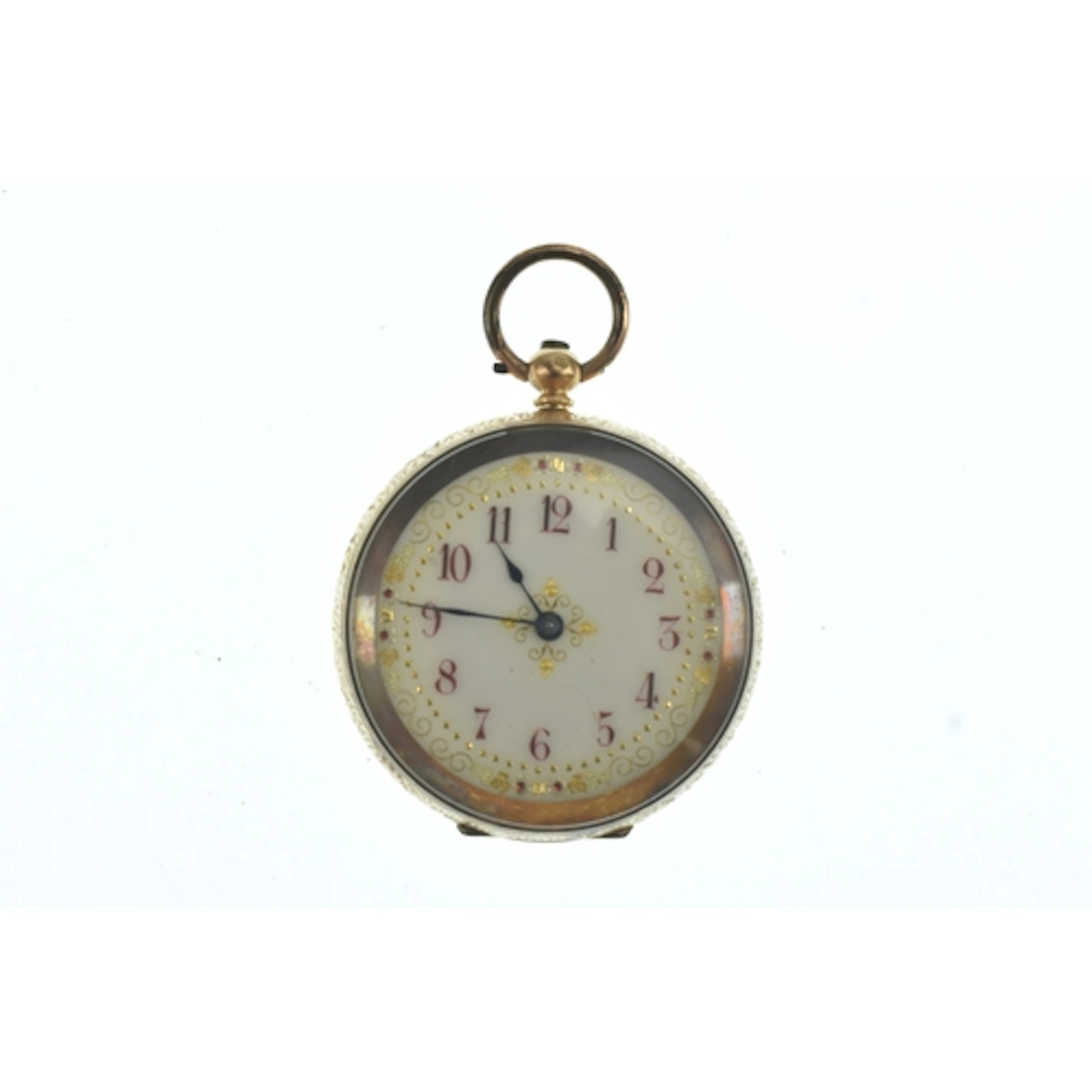 A late 19th/early 20th century 14ct gold ladies fob watch, t...
