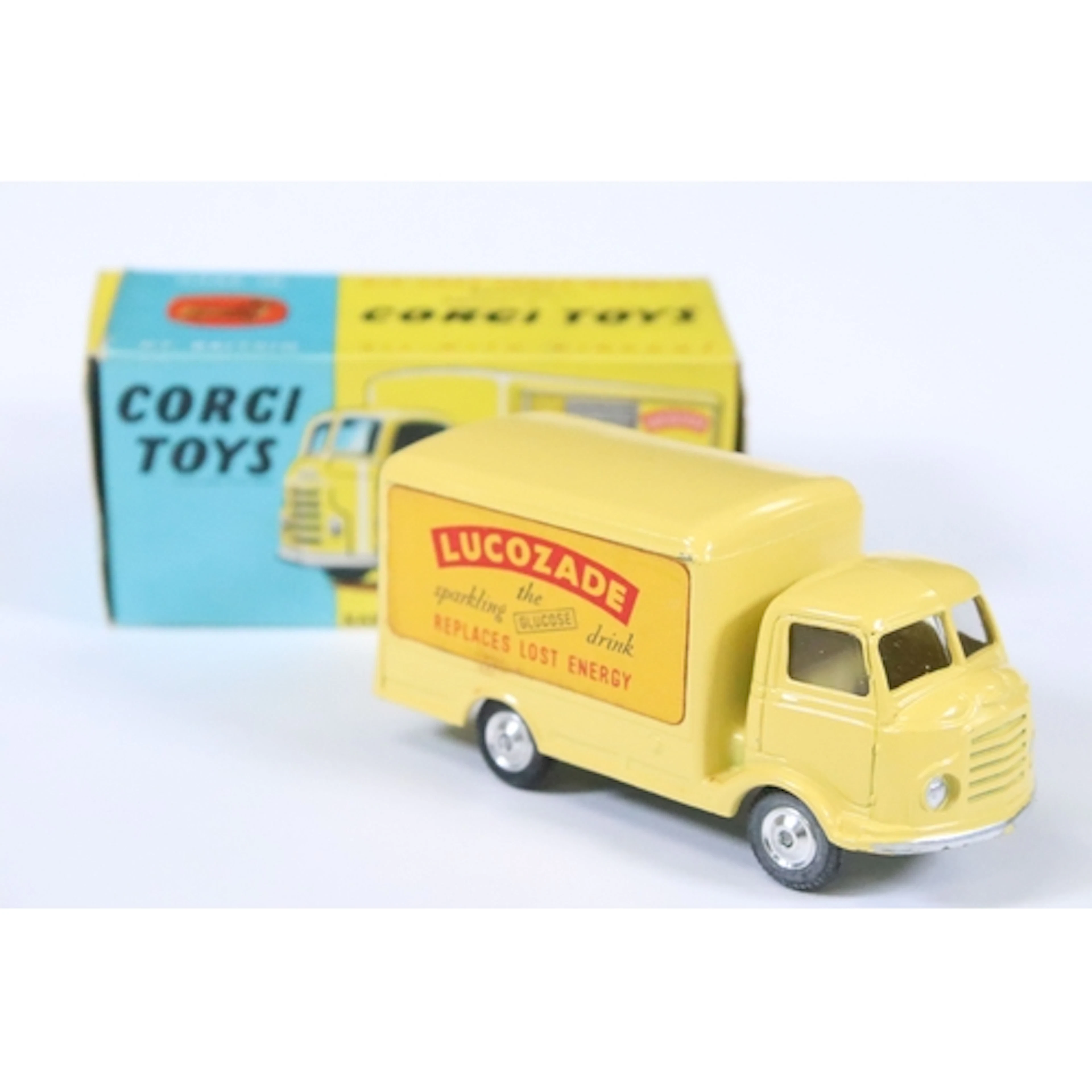 Boxed Corgi 411 Karrier Bantam Lucozade Van diecast model wi...