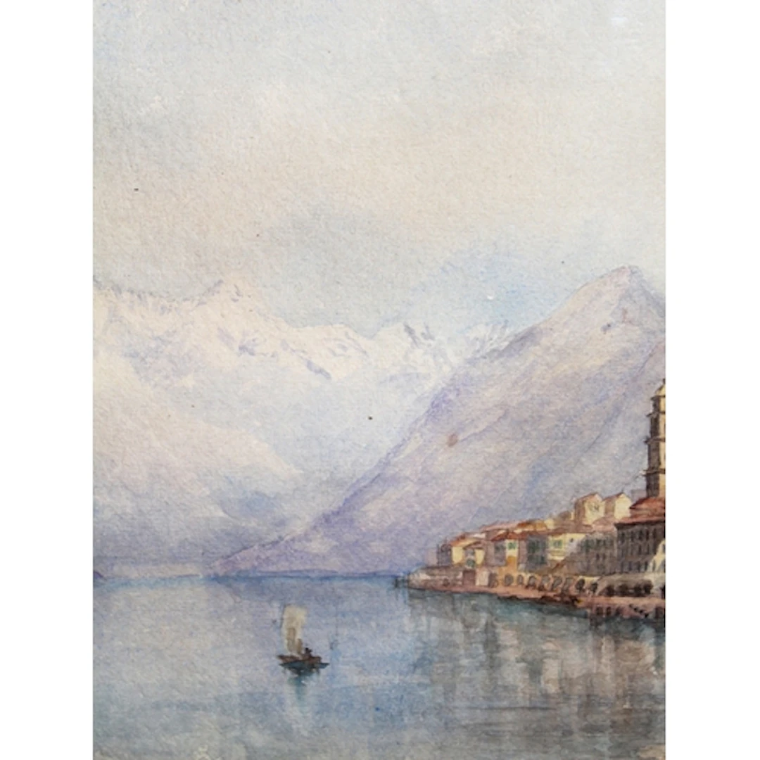 Late 19th / early 20th Century watercolour, Continental moun...