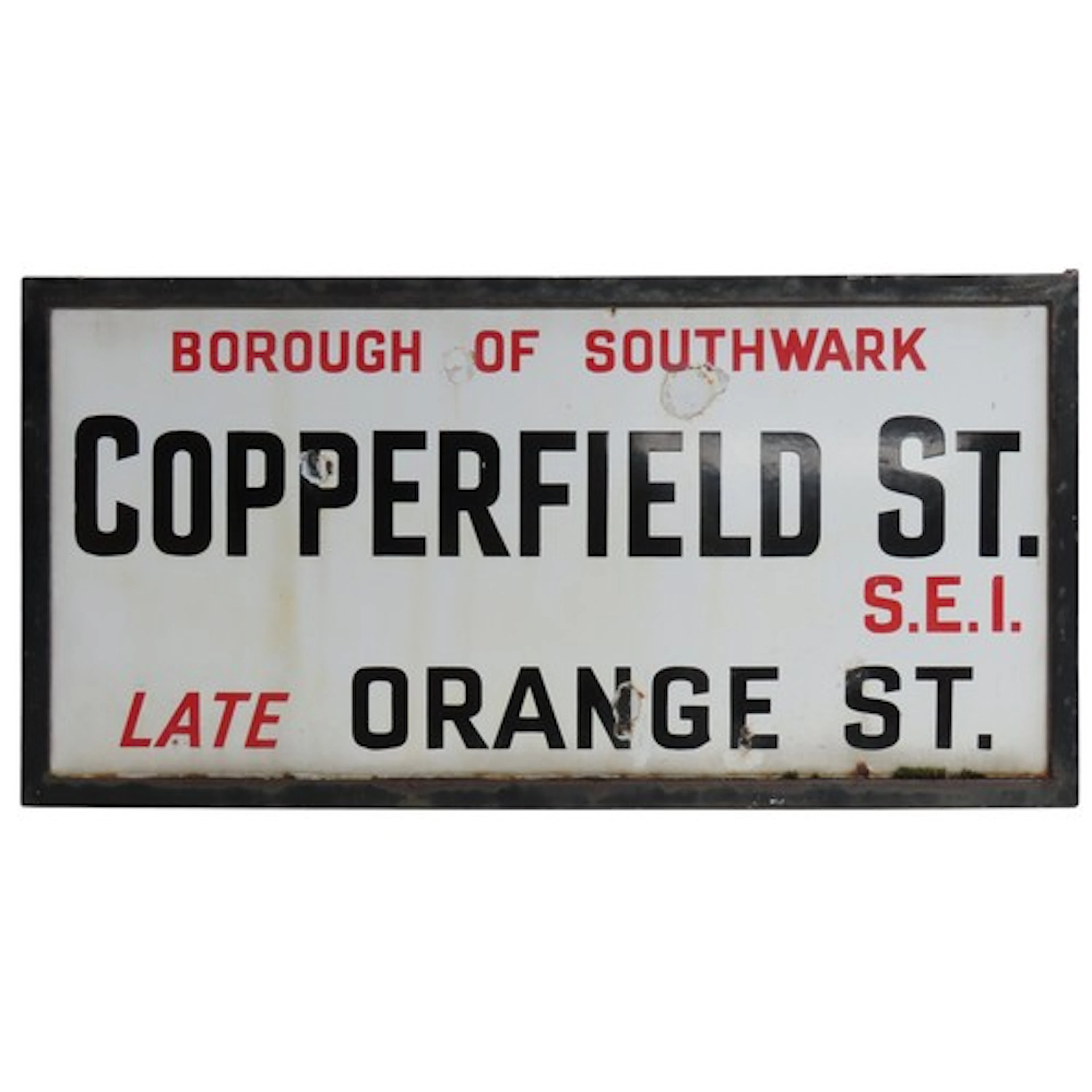 A VINTAGE ENAMELED LONDON STREET SIGN CIRCA 1938 inscribed '...
