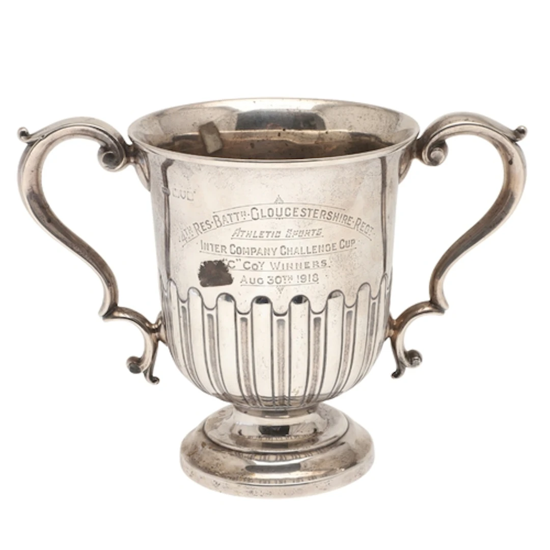 AN EARLY GEORGE V SILVER TROPHY CUP, MILITARY INTEREST. With...