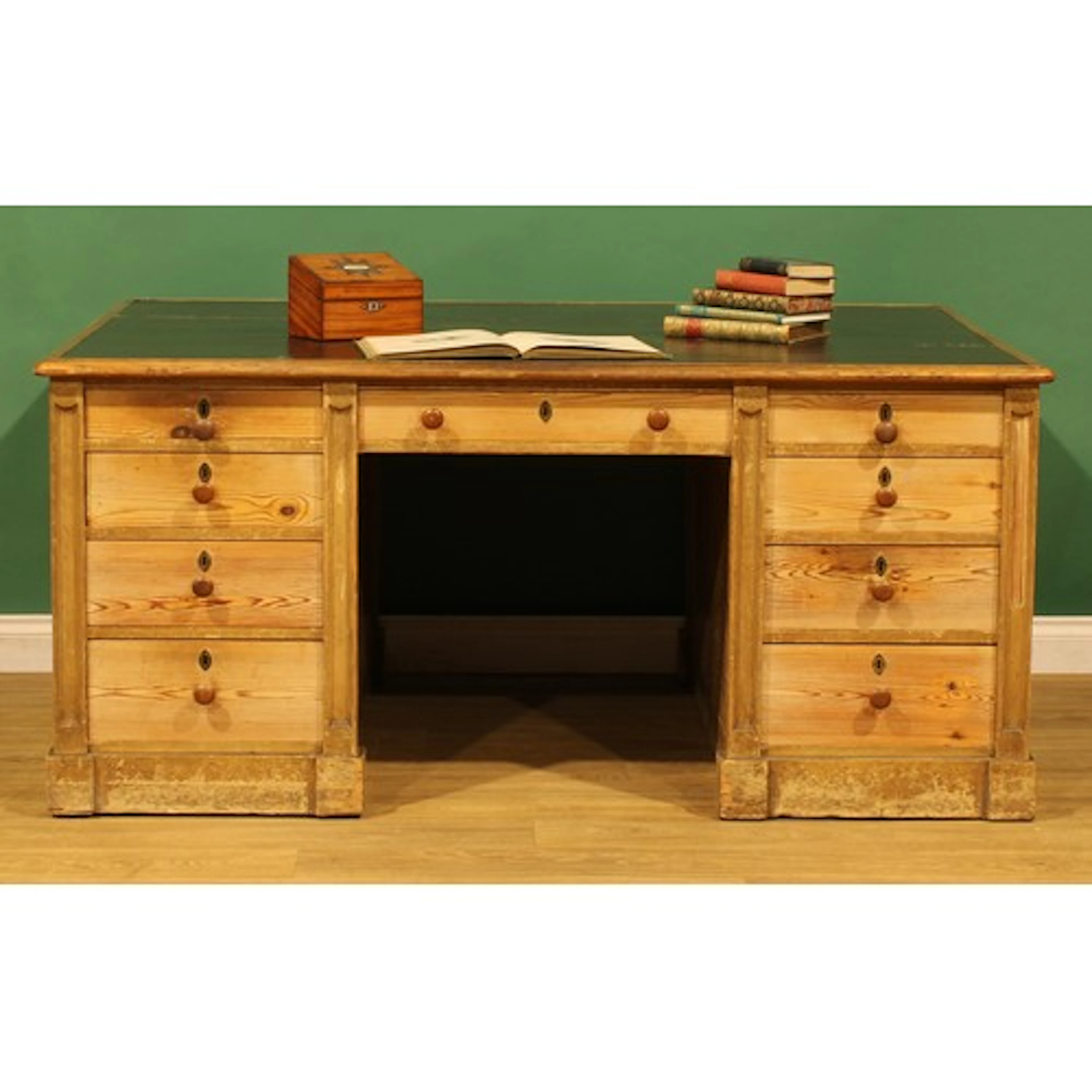 A substantial Arts & Crafts period pine and oak estate offic...