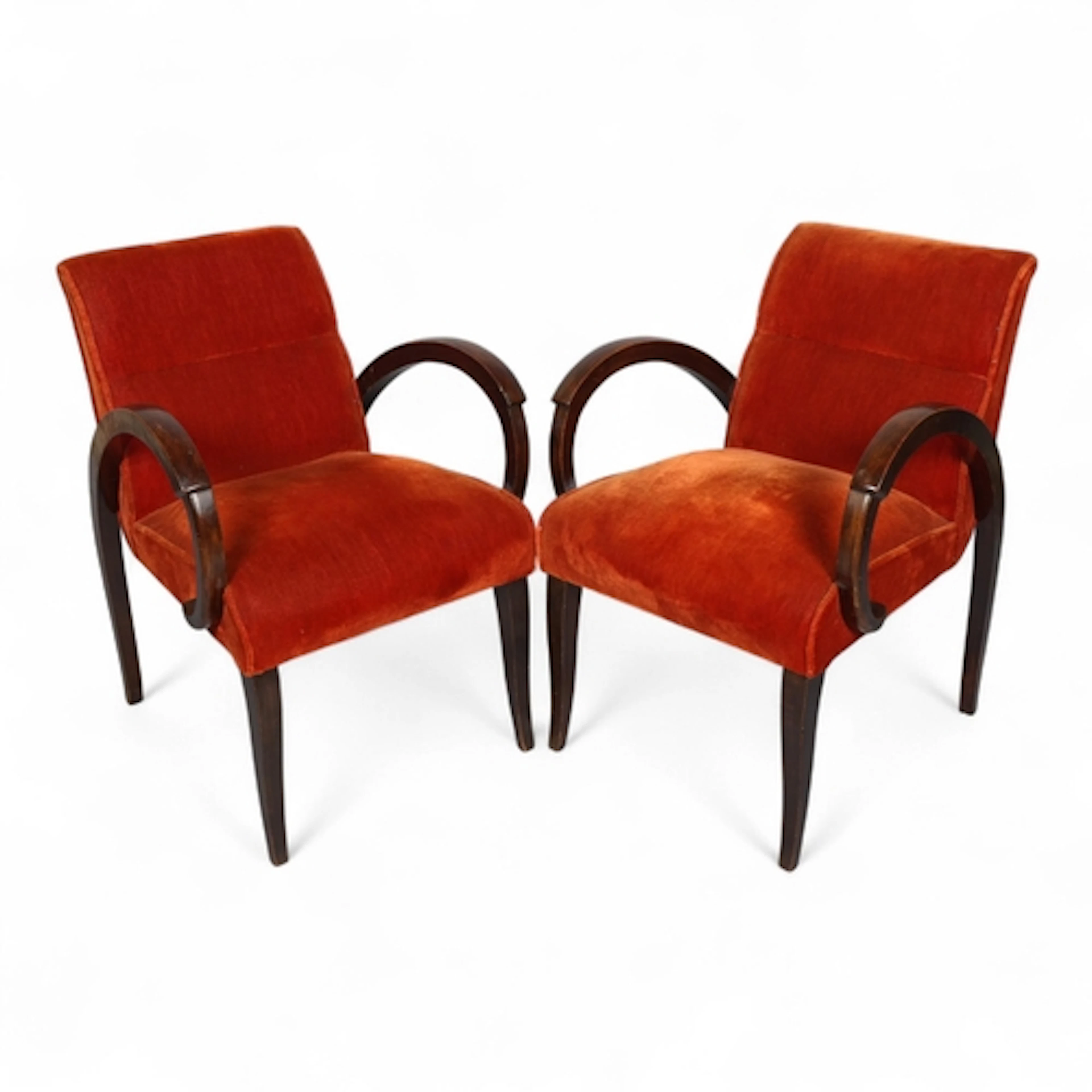 A pair of 1930s French Art Deco bridge chairs in the manner ...