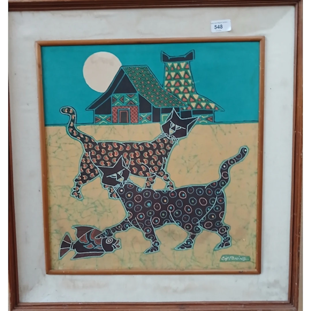 An Indonesian batik print on material.