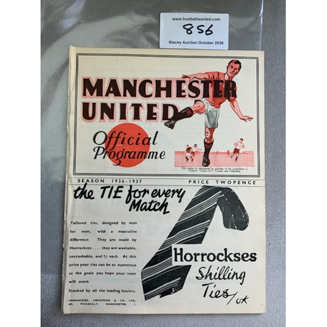 1936 - 1937 Manchester United v Brentford Football Programme...