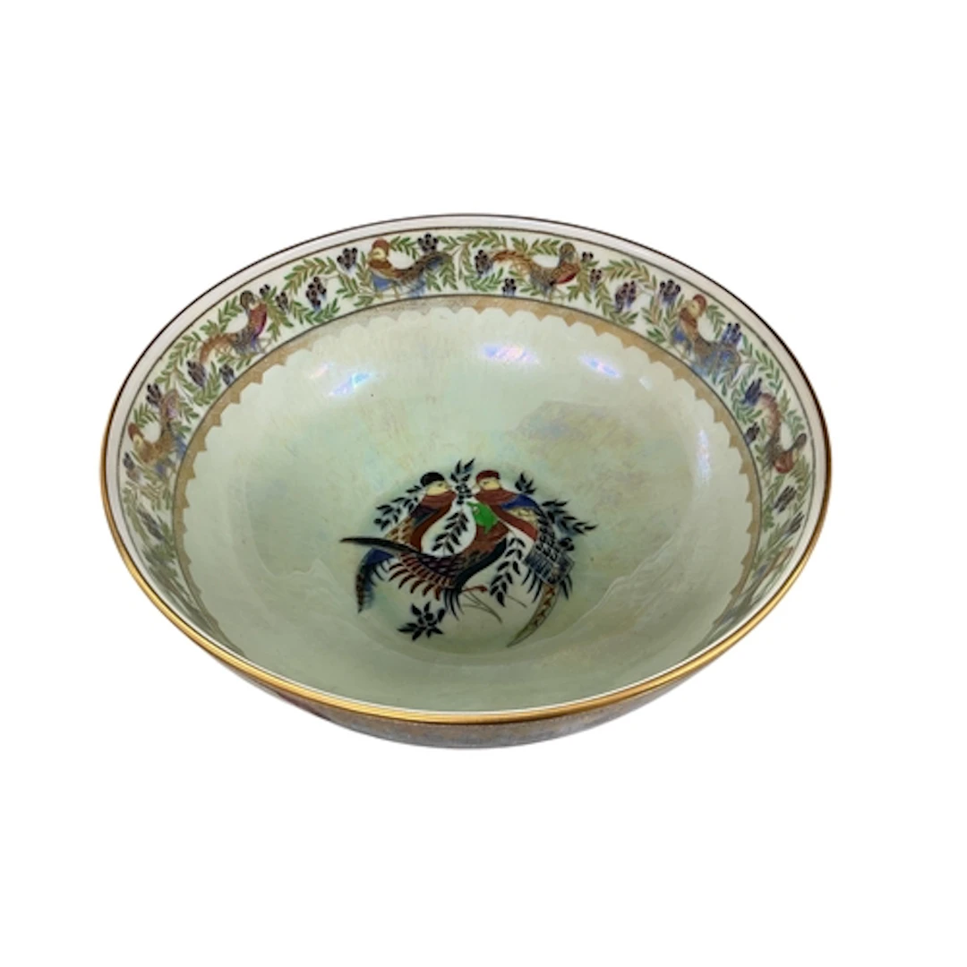 A Wedgwood 'Amherst Pheasant' lustre bowl, 28cm in diameter...