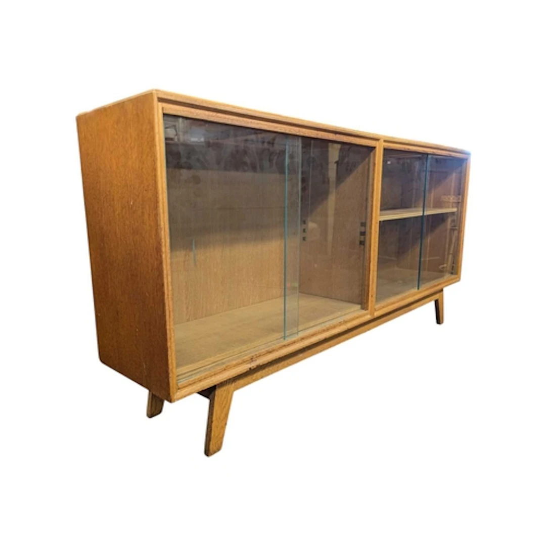 British Modern Design - A mid 20th century teak glazed bookc...