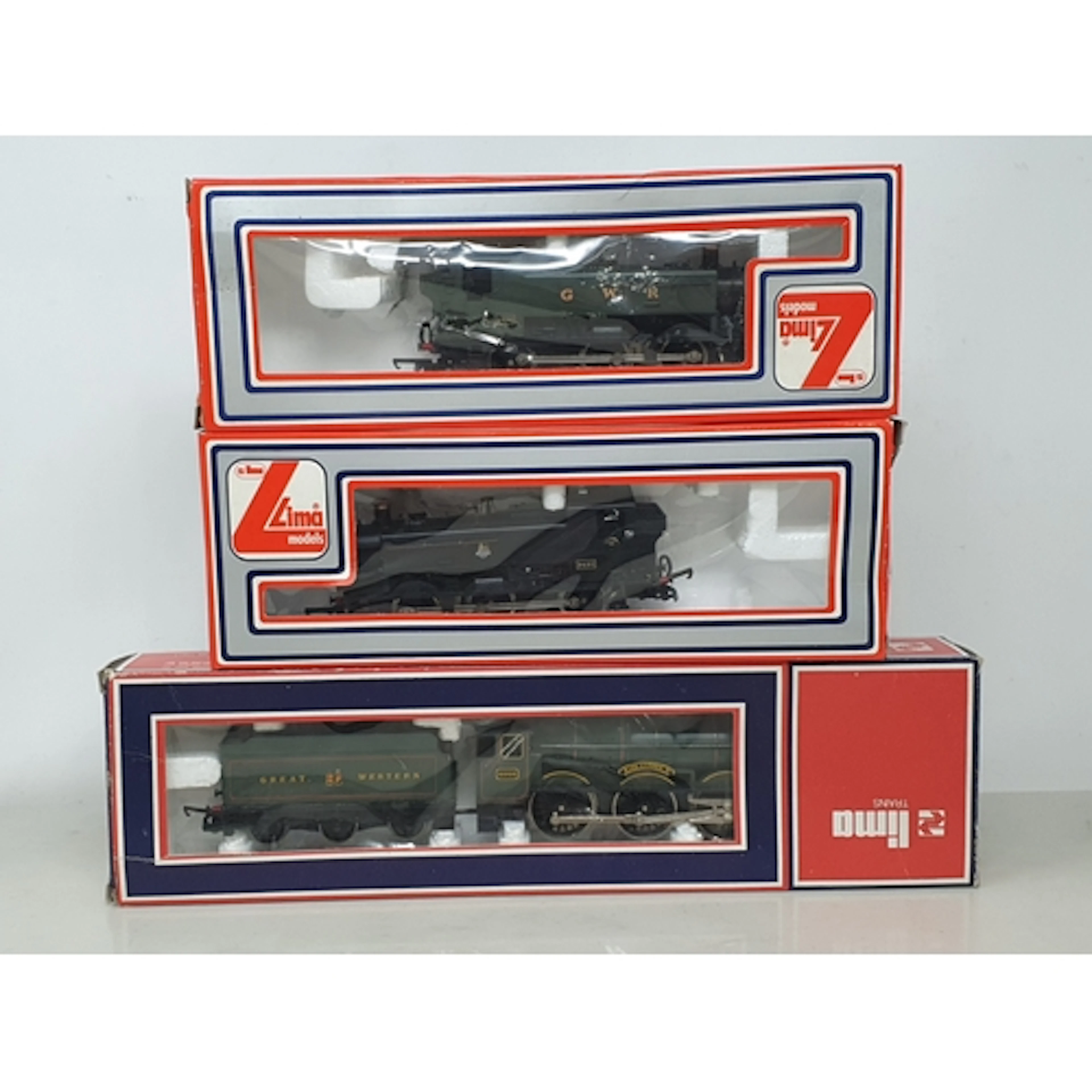 Three boxed Lima 00 gauge GWR and BR WR steam Locomotives co...