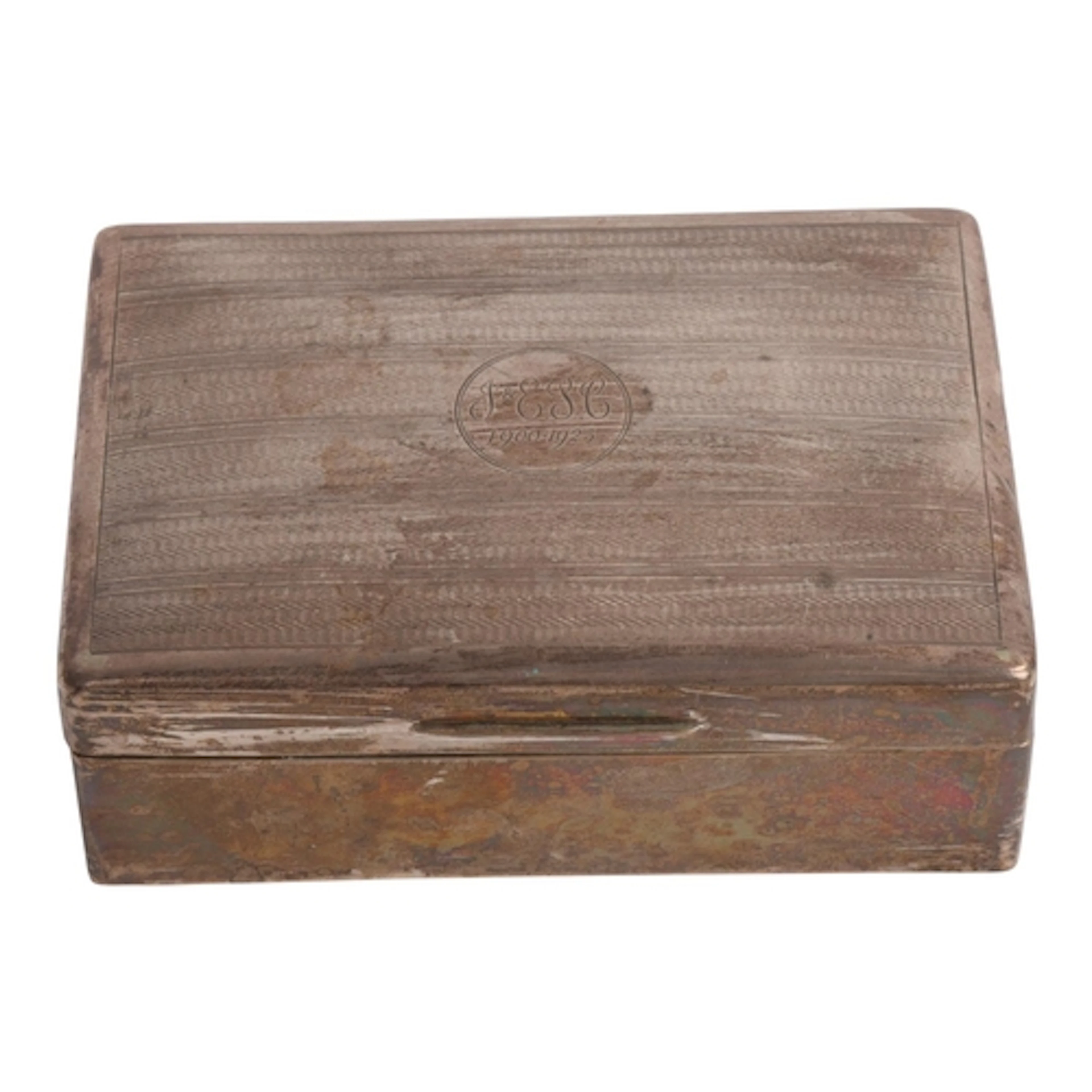 An Art Deco George V silver cigarette box, Alexander Clark &...