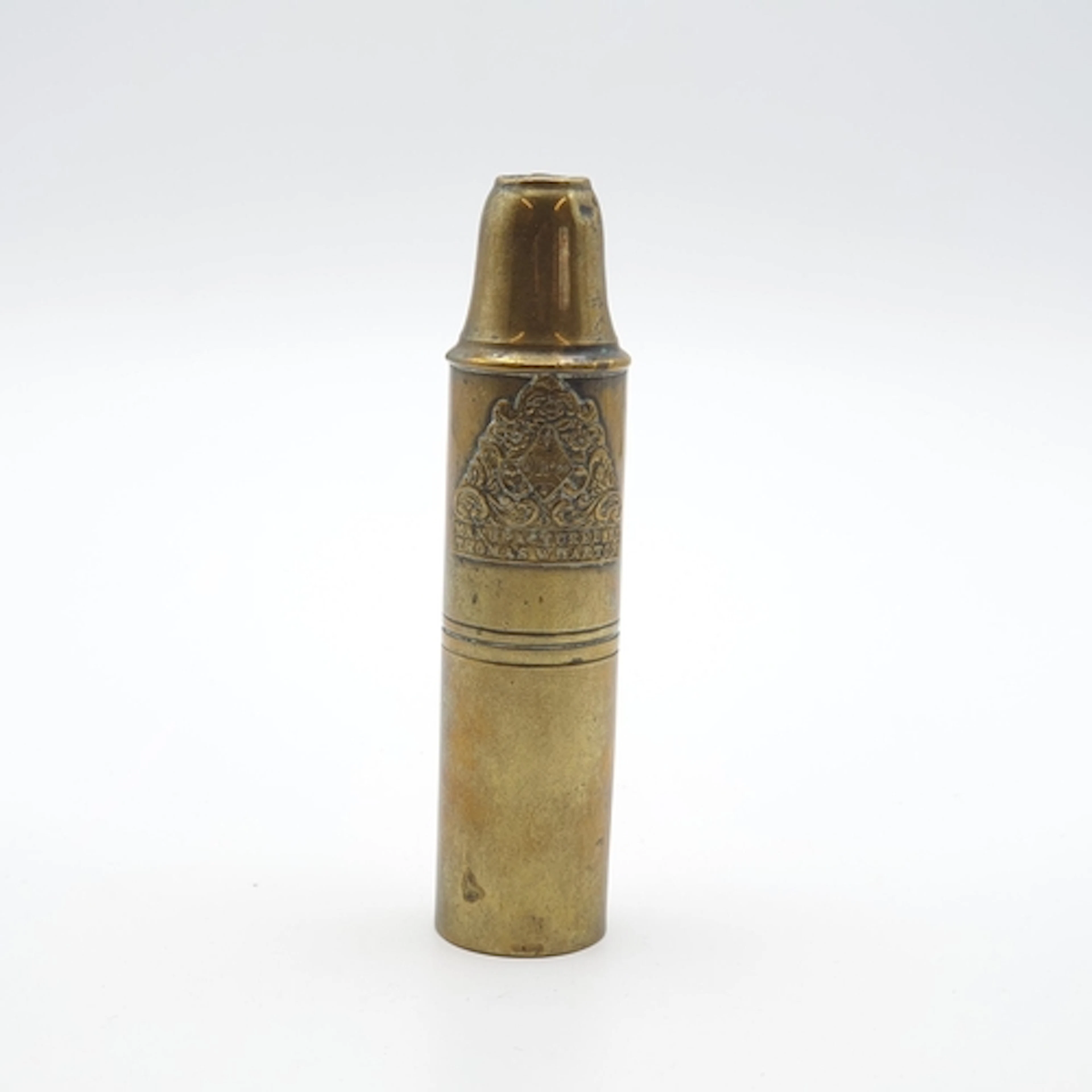 A patent brass Travelling Candlestick/Albert Matchbox manufa...