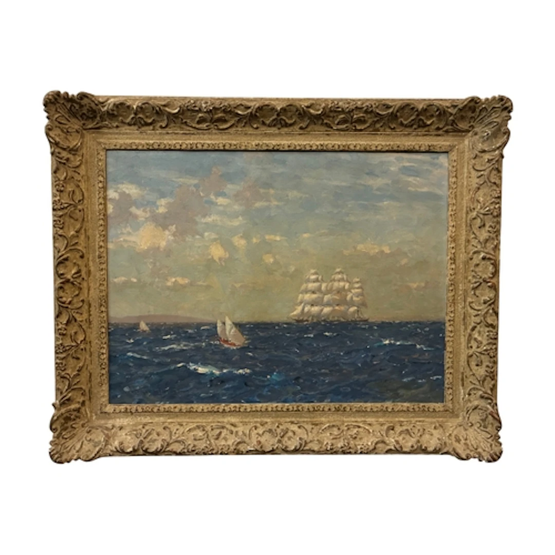 Norman Wilkinson (1878-1971) - Ships at full sail with sailb...