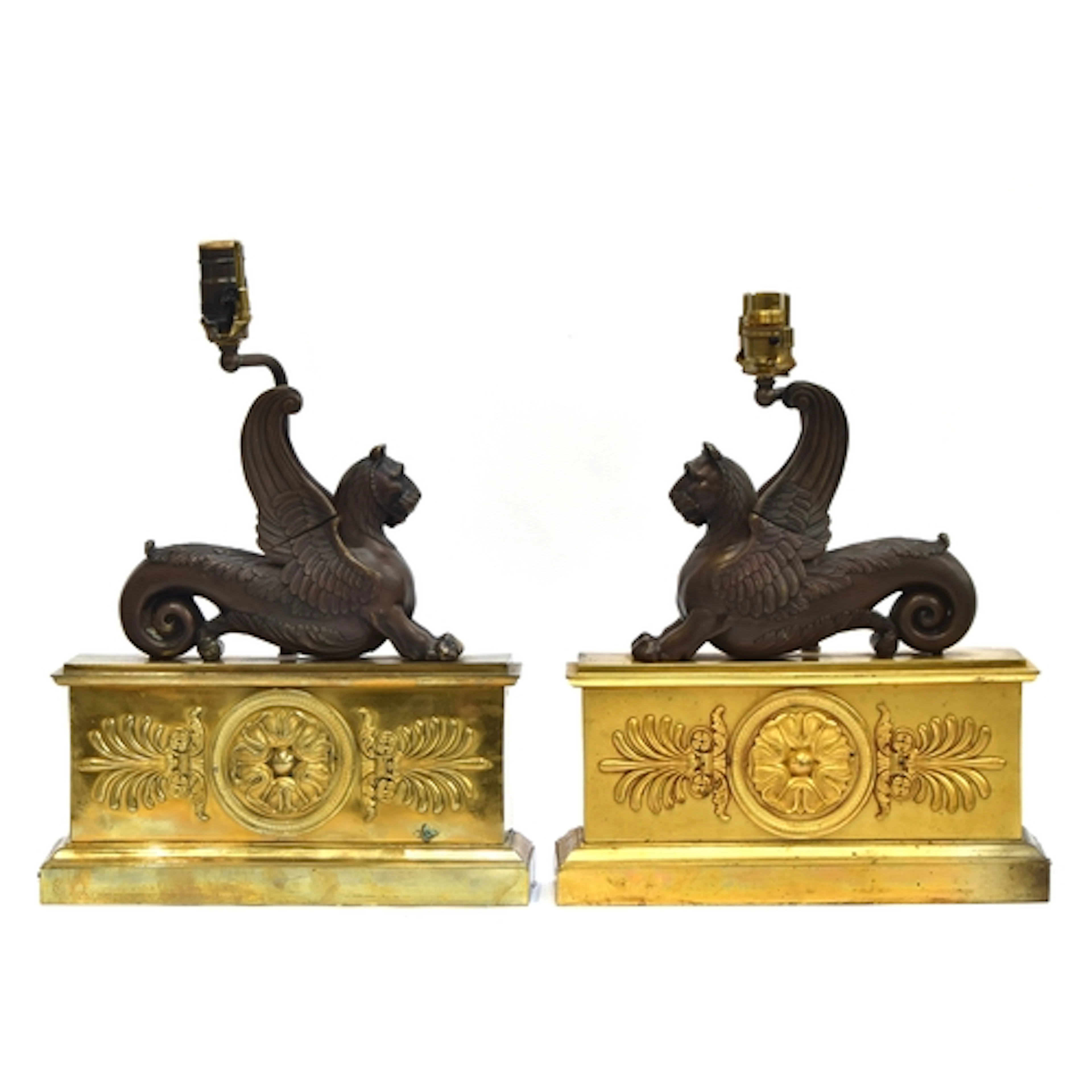 After André-Antoine Ravrio, pair of Egyptian Revival bronze ...