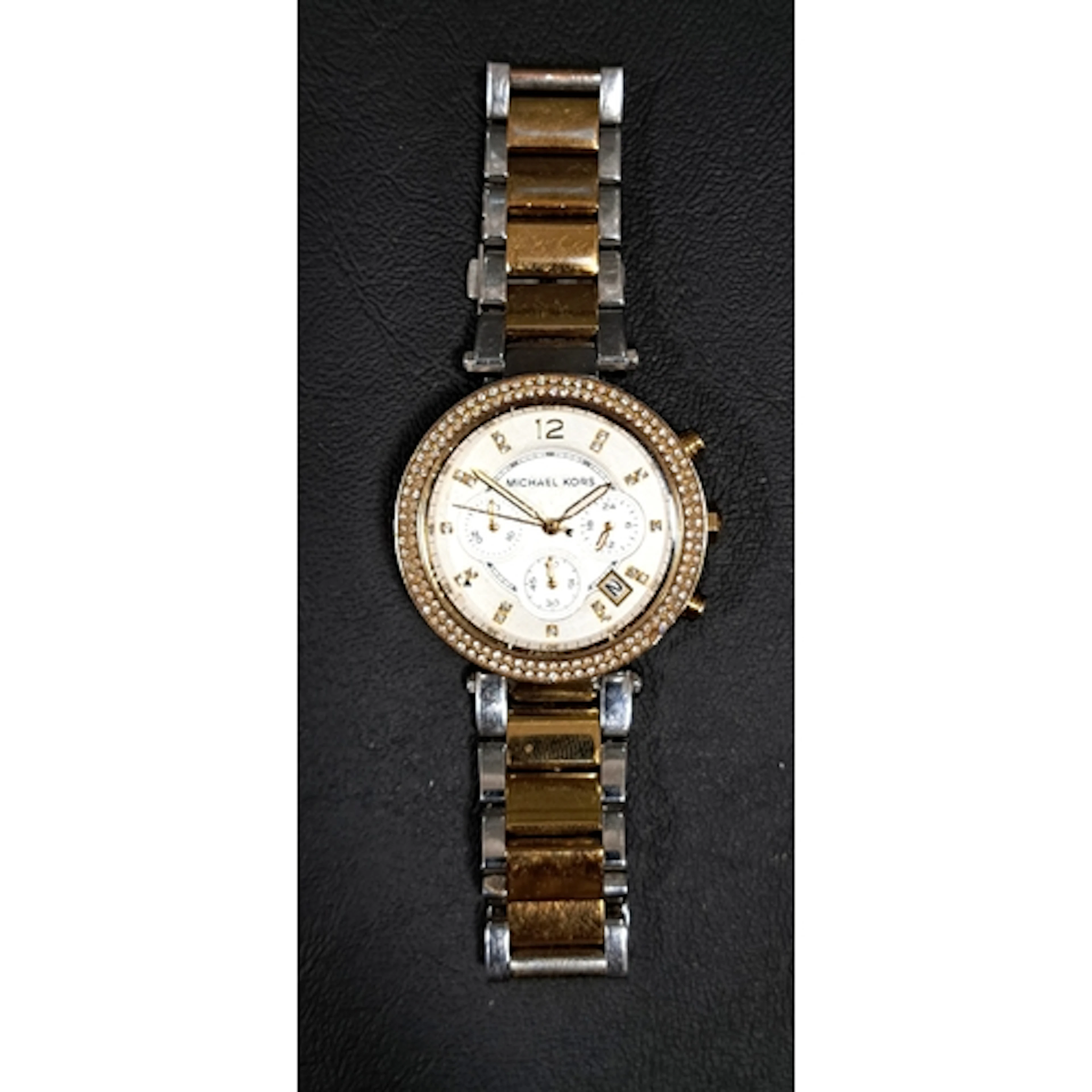 MICHAEL KORS WOMENS PARKER CRONOGRAPH WATCH MK-5626 in two t...