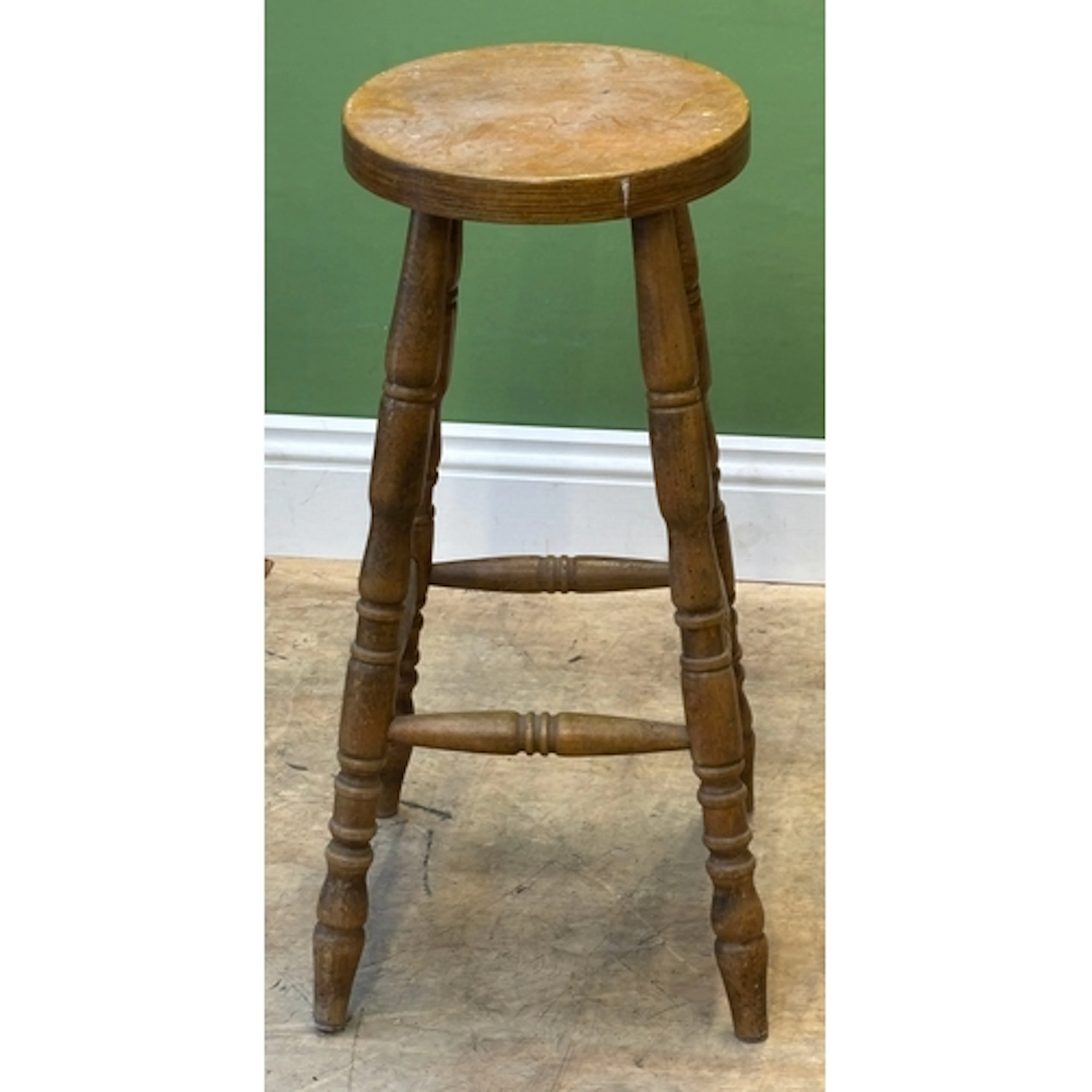 A kitchen highchair with ply seat, 69cmH