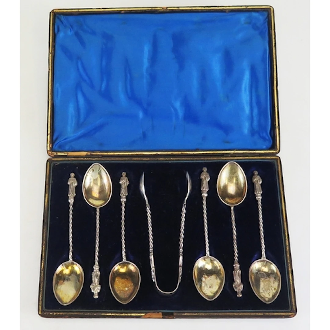 A set of six Victorian silver apostle spoons, maker John Mil...