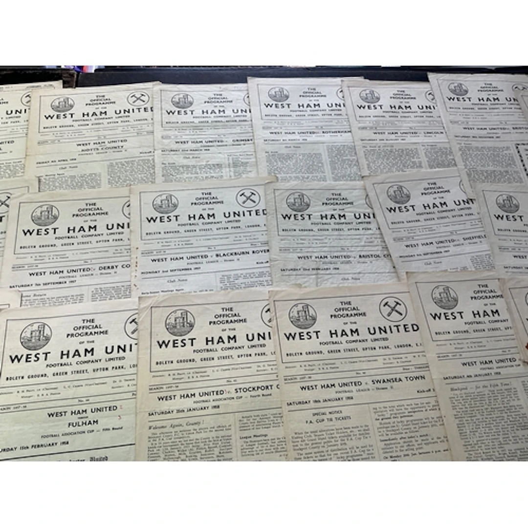 57/58 West Ham Home Football Programmes: 20 different matche...