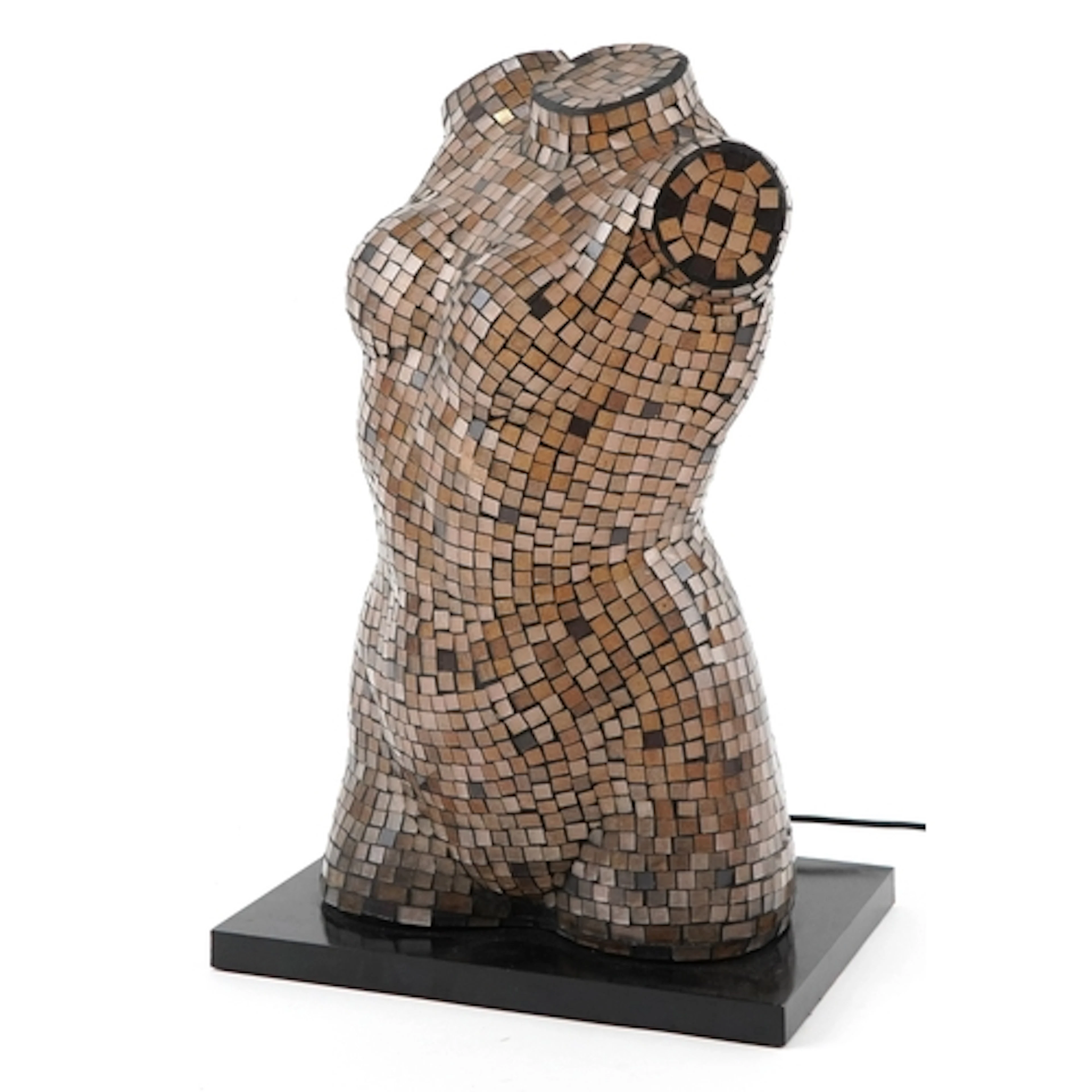 20th century Juliana Lighting glass mosaic female torso tabl...