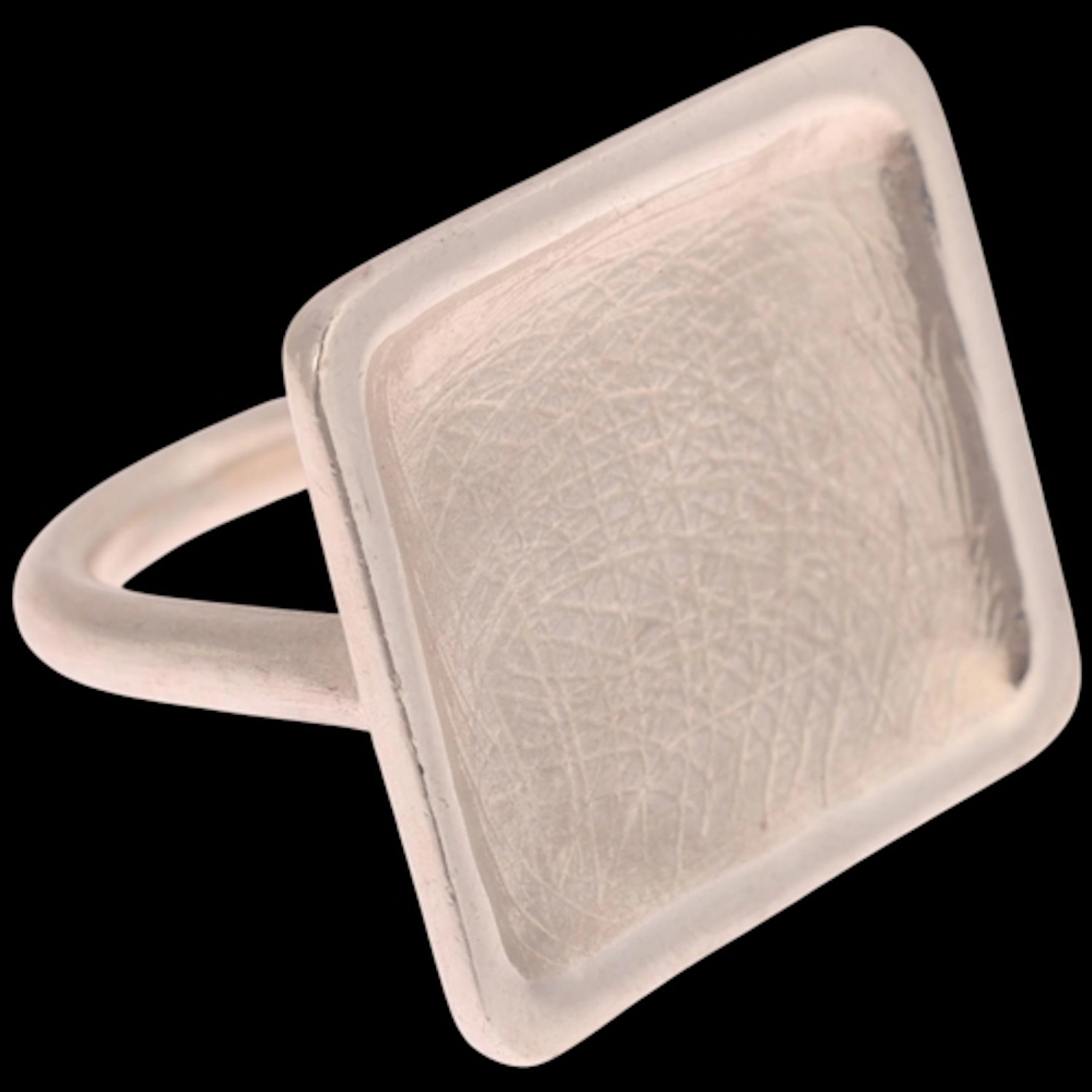 A German modernist sterling silver abstract panel ring, Bast...