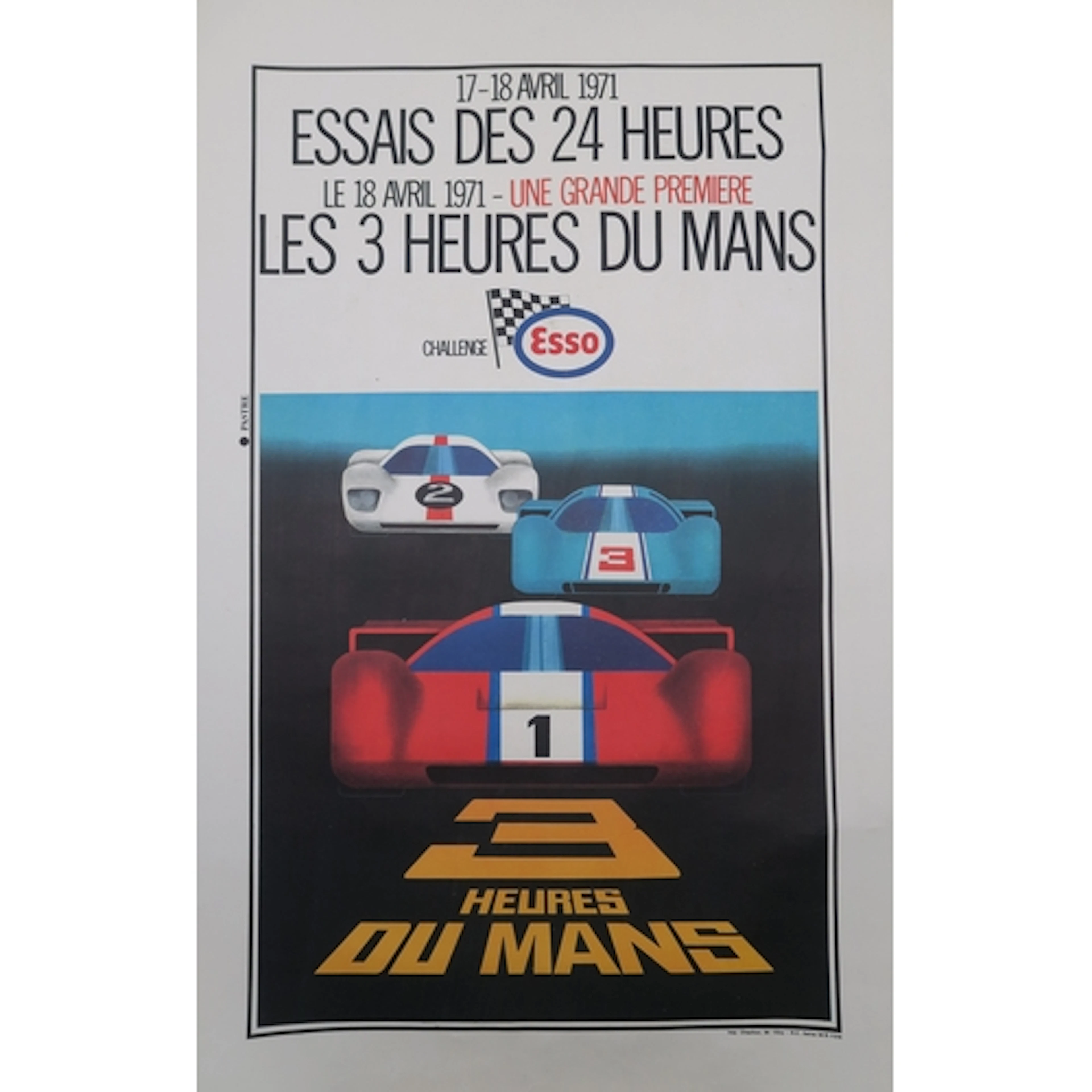 MOTOR RACING A 1971 3 Heures du Mans poster, print...