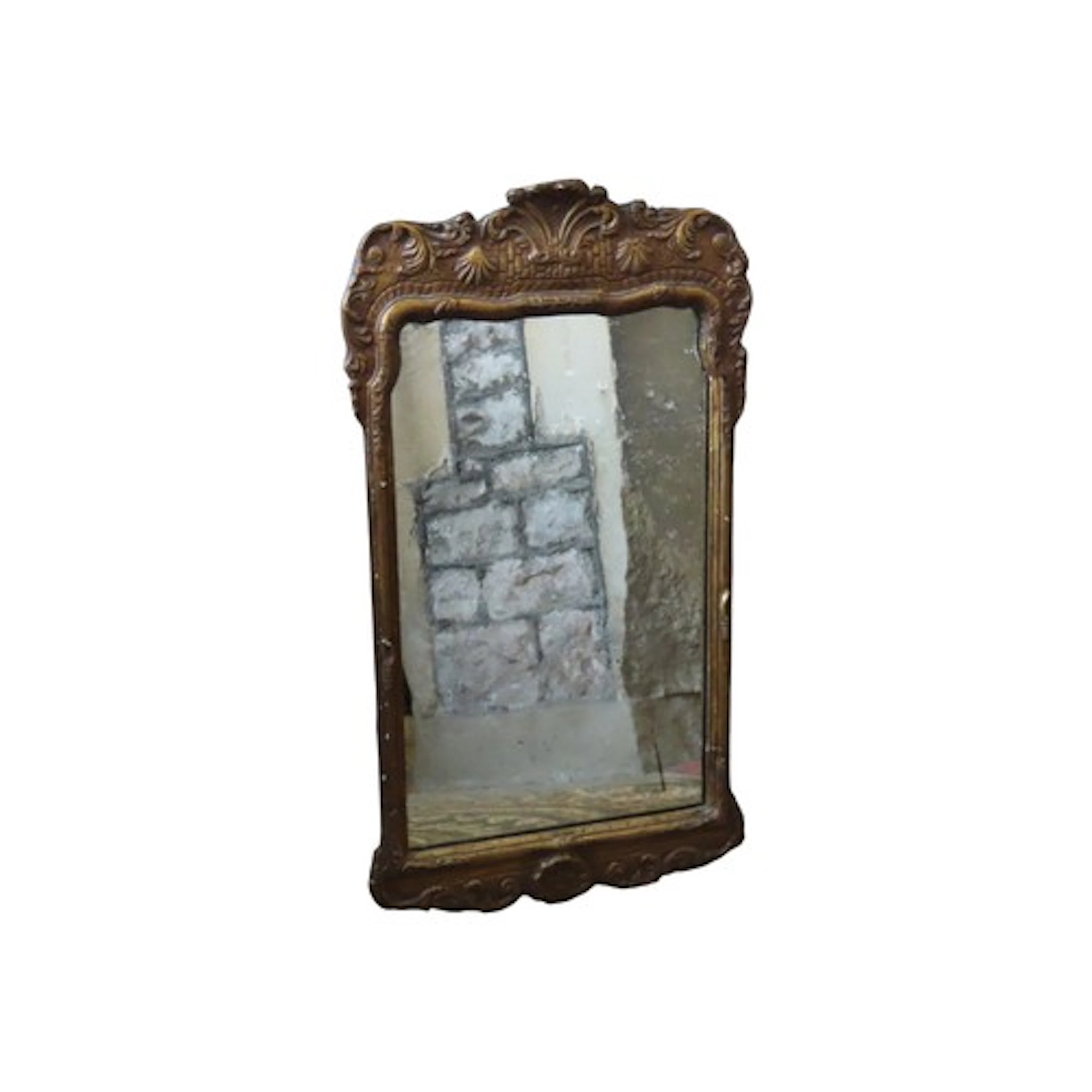 A George II style gilt framed wall mirror / pier glass with ...