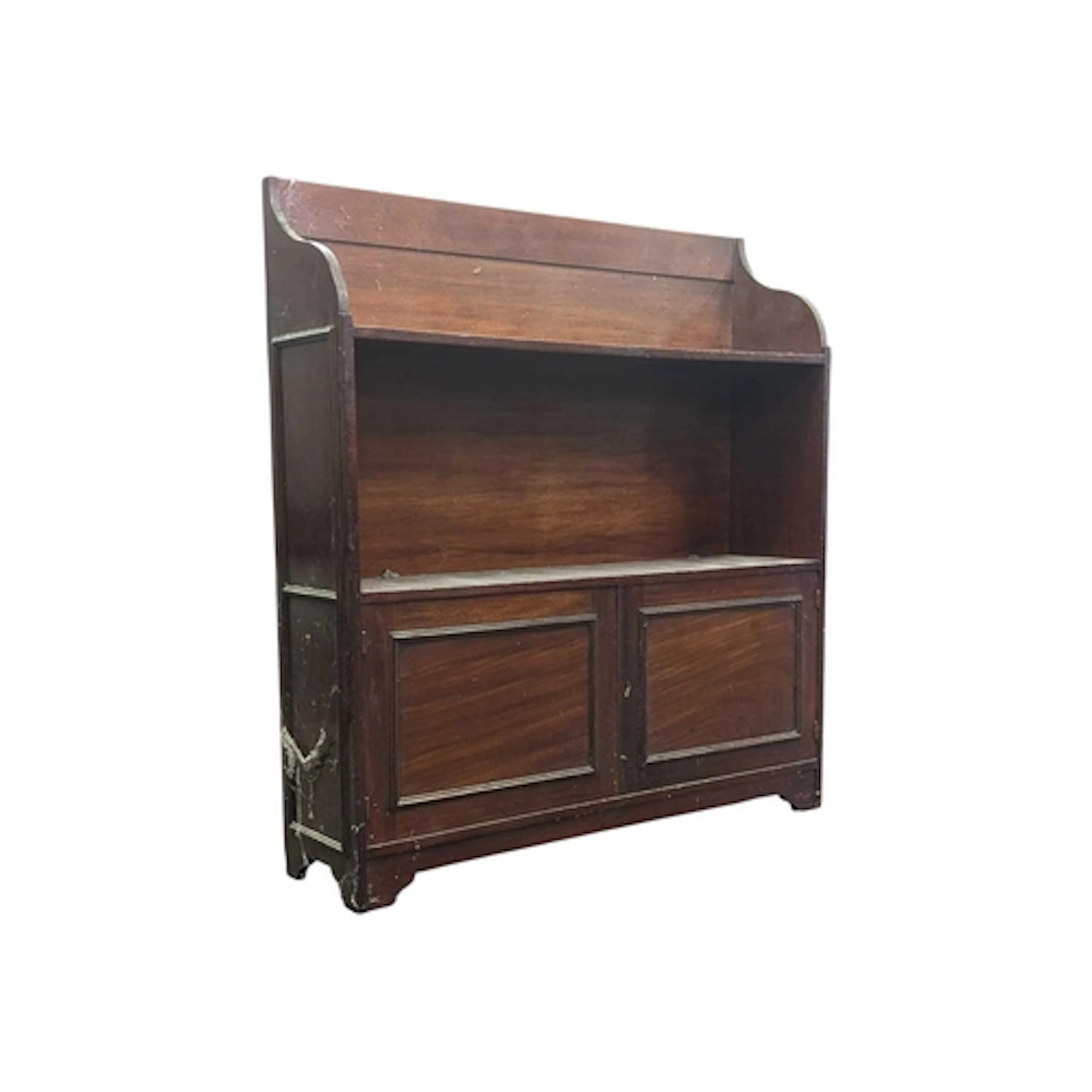 A vintage 20th century mahogany veneer hanging wall cabinet....