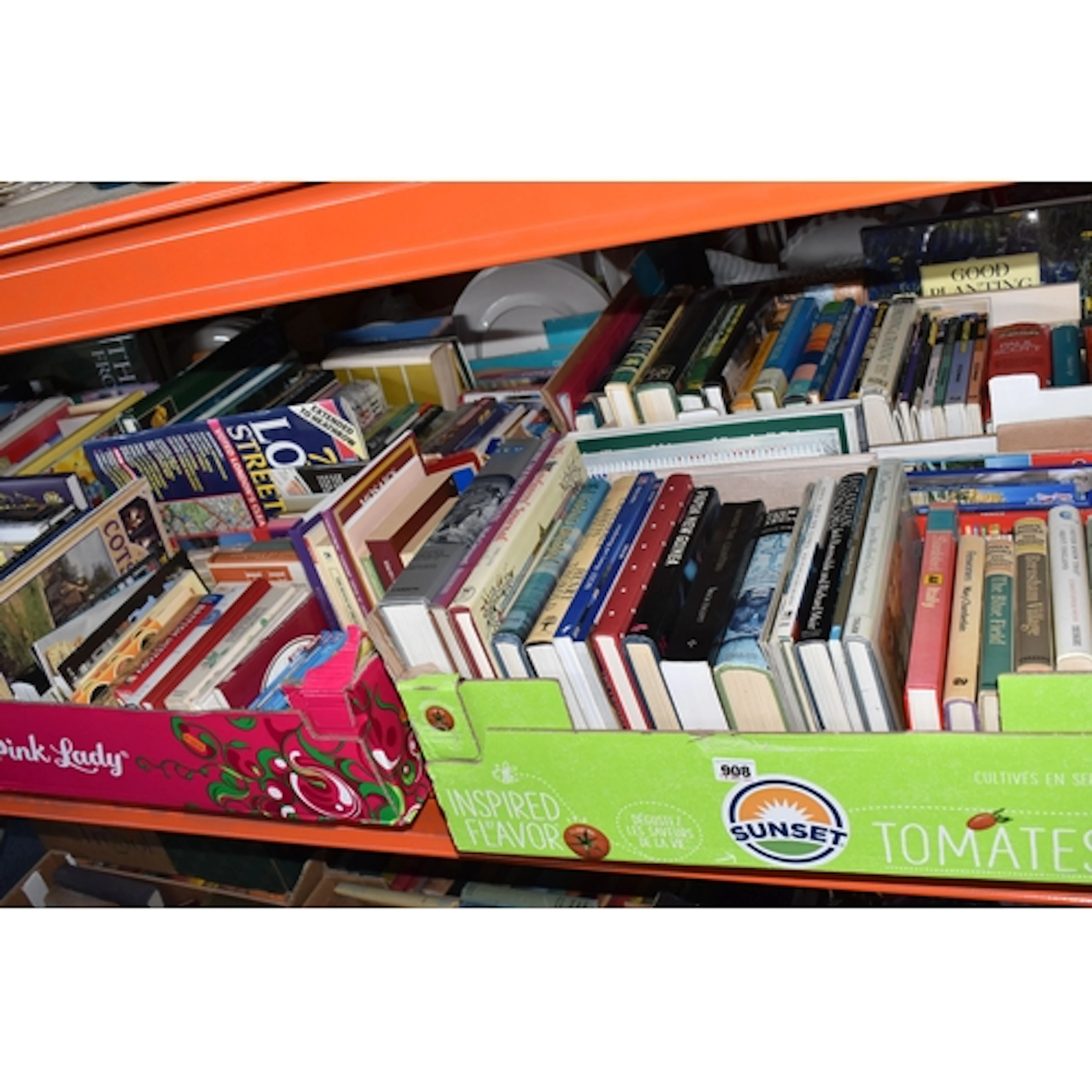 SIX BOXES OF MAINLY HARDBACK BOOKS covering subjects such as...