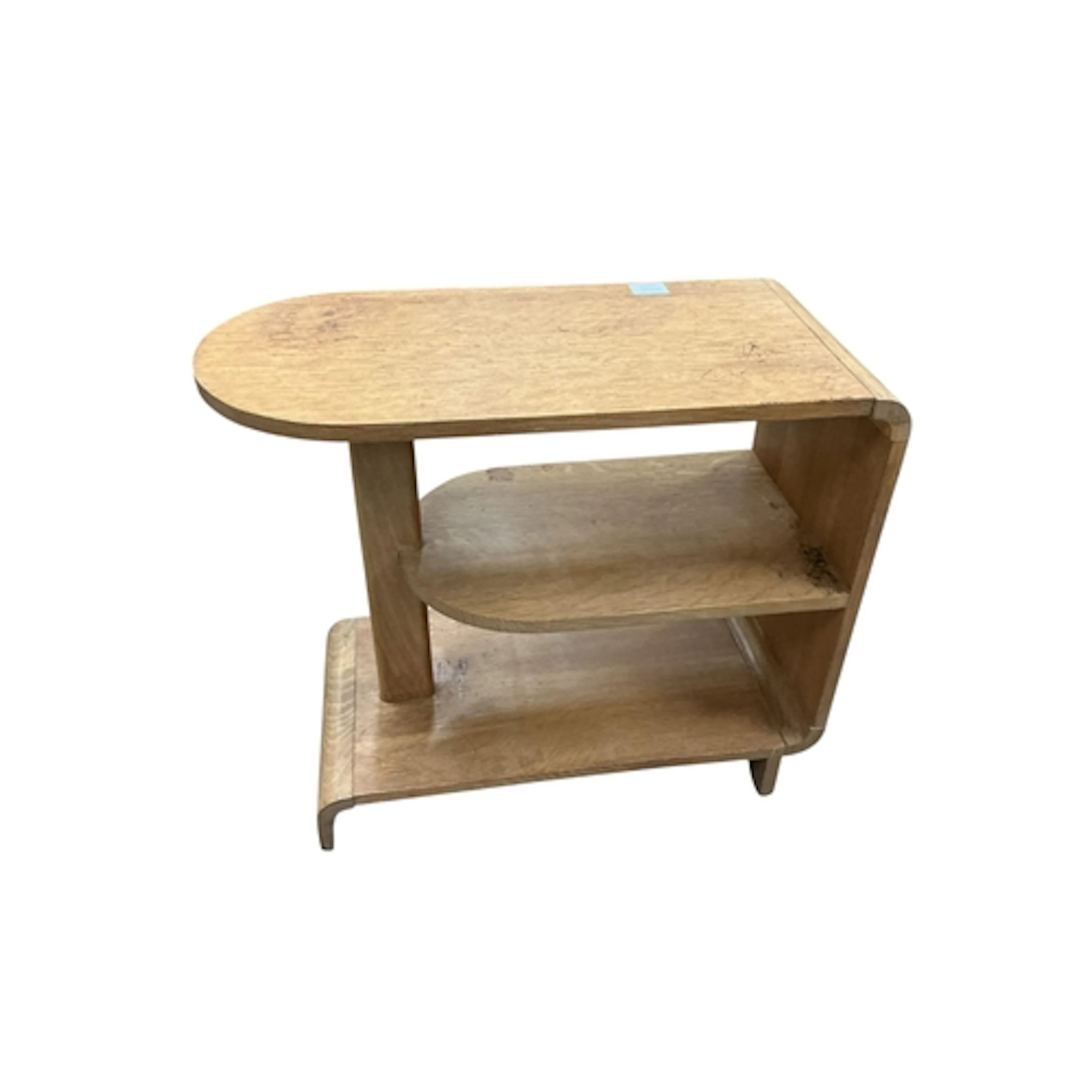 An Art Deco oak two tier side table, width 67cm, depth 31cm,...