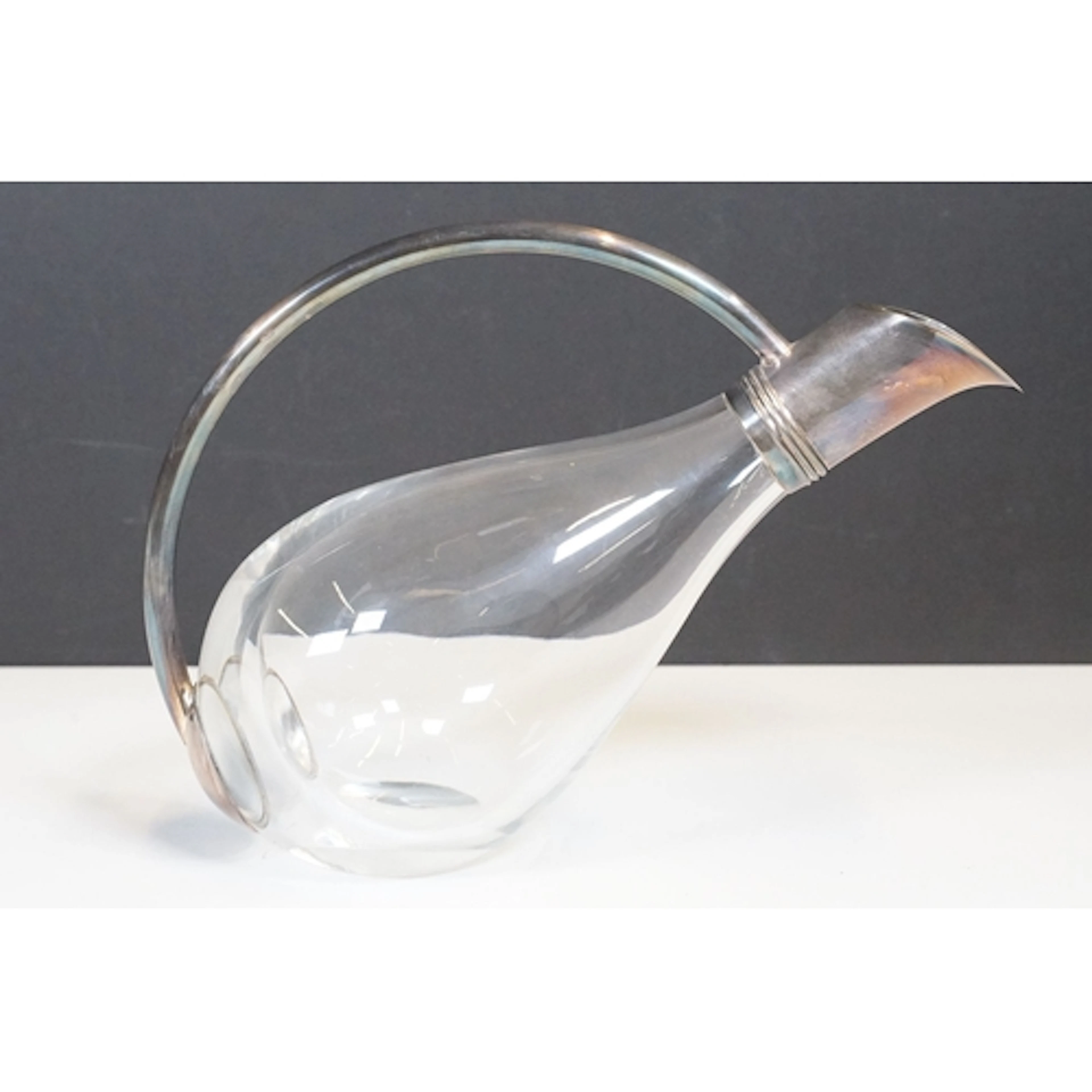 An Asprey Modern 21st Century solid silver and glass wine de...