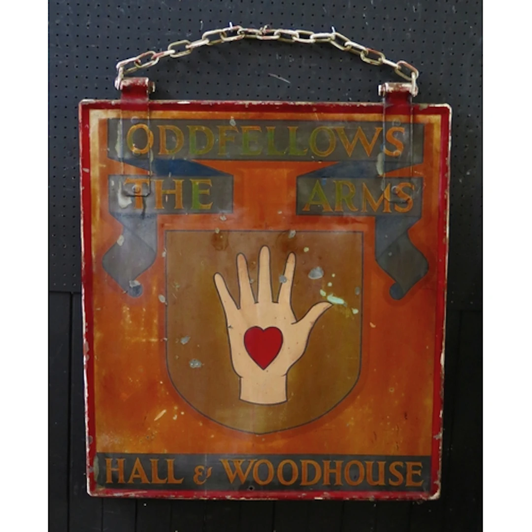 "The Oddfellows Arms - Hall & Woodhouse" - a hand painted do...