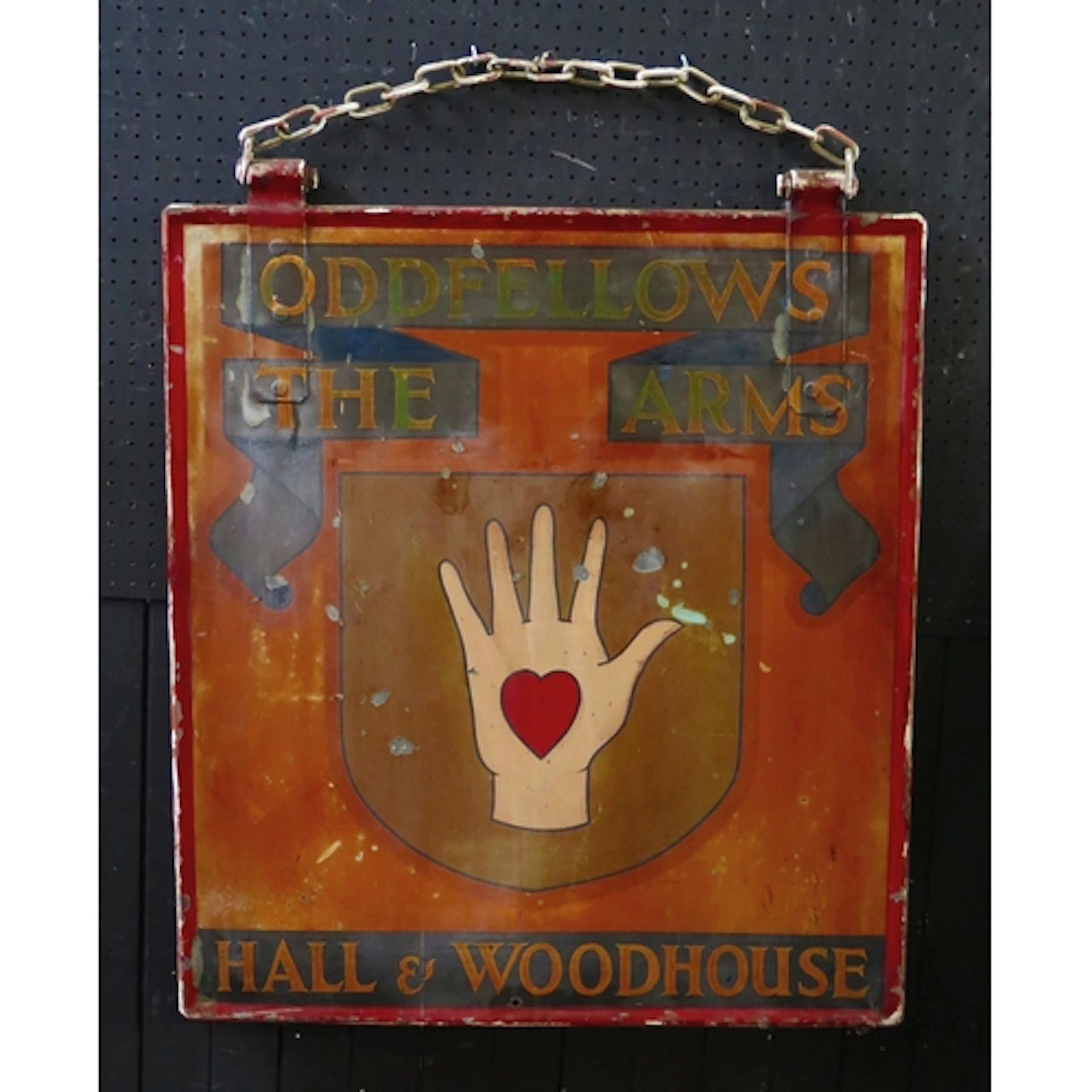 "The Oddfellows Arms - Hall & Woodhouse" - a hand painted do...