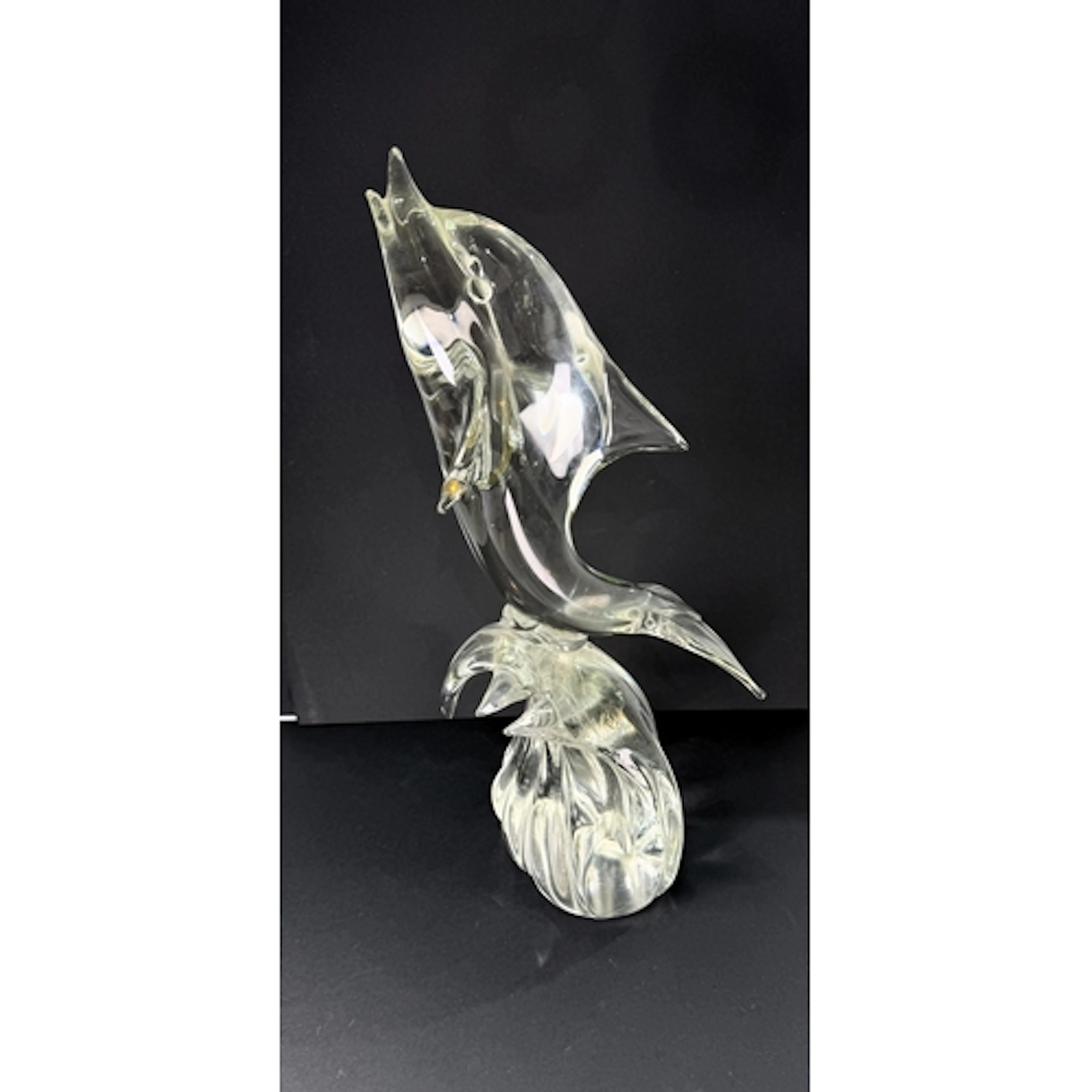 A Murano style dolphin glass sculpture signed Venice, August...