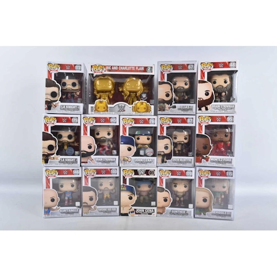 FOURTEEN BOXED FUNKO POPS! WWE VINYL FIGURES, including a Jo...
