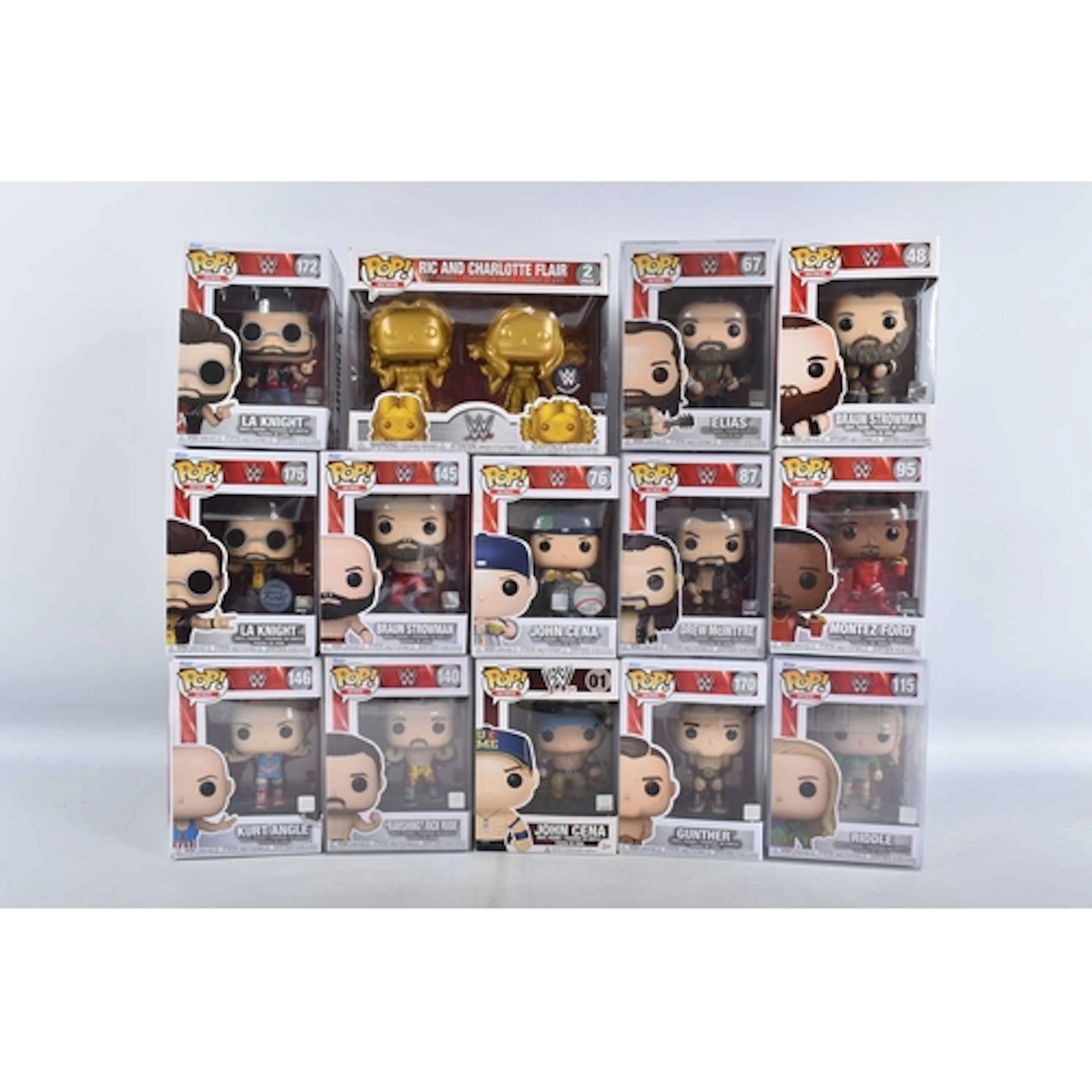 FOURTEEN BOXED FUNKO POPS! WWE VINYL FIGURES, including a Jo...