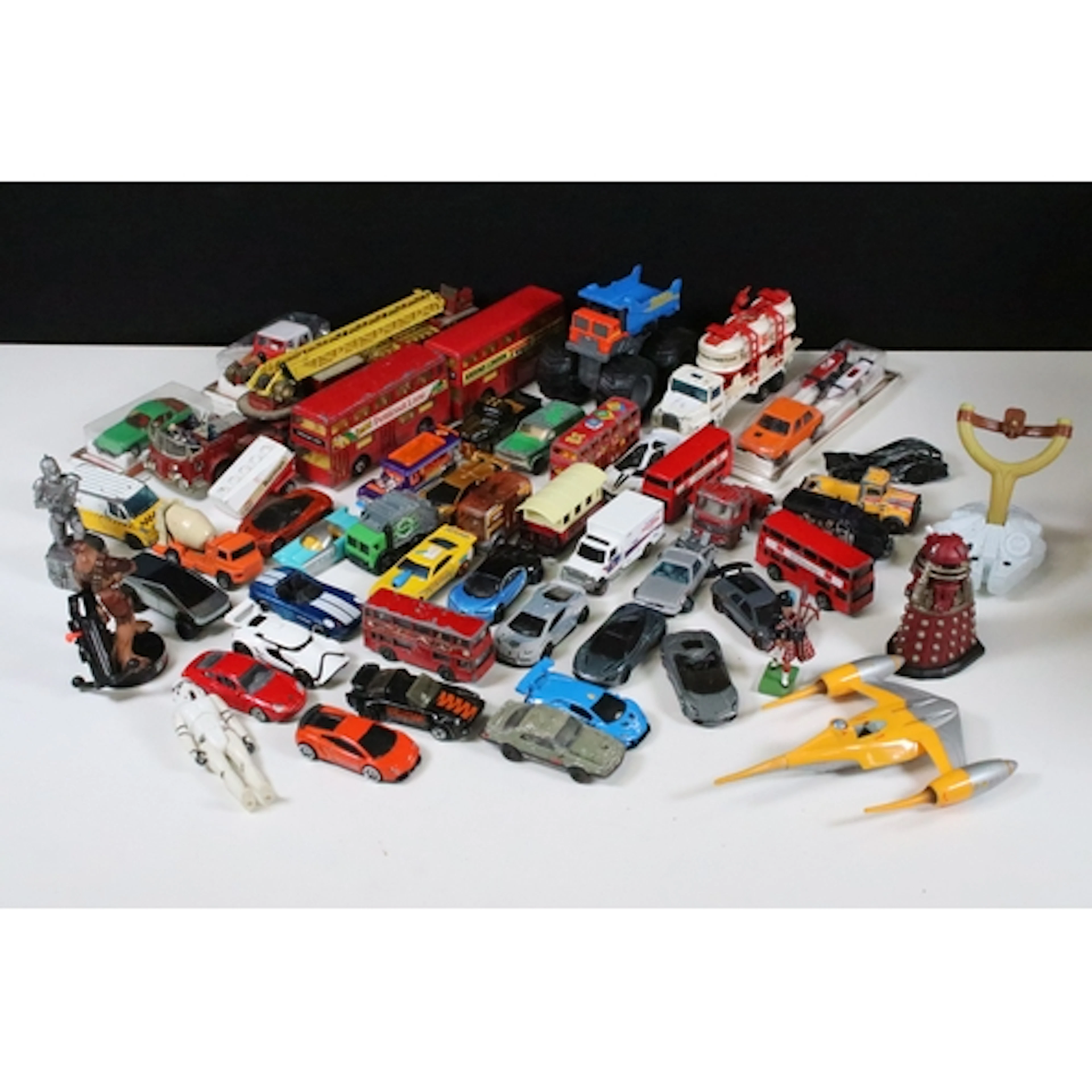 Quantity of mixed playworn diecast models to include Mattel ...
