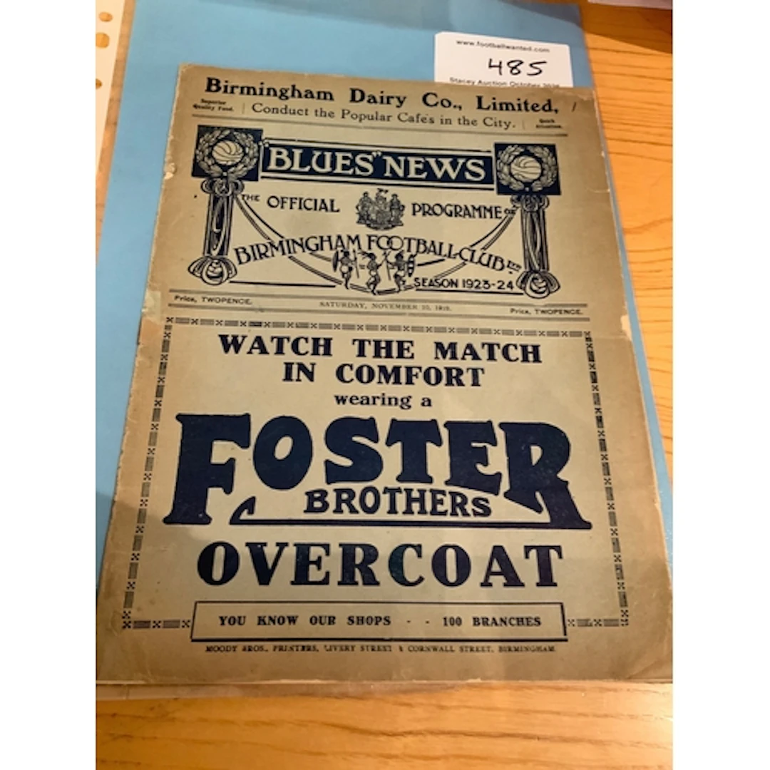 1923 - 1924 Birmingham City v West Ham Football Programme: G...