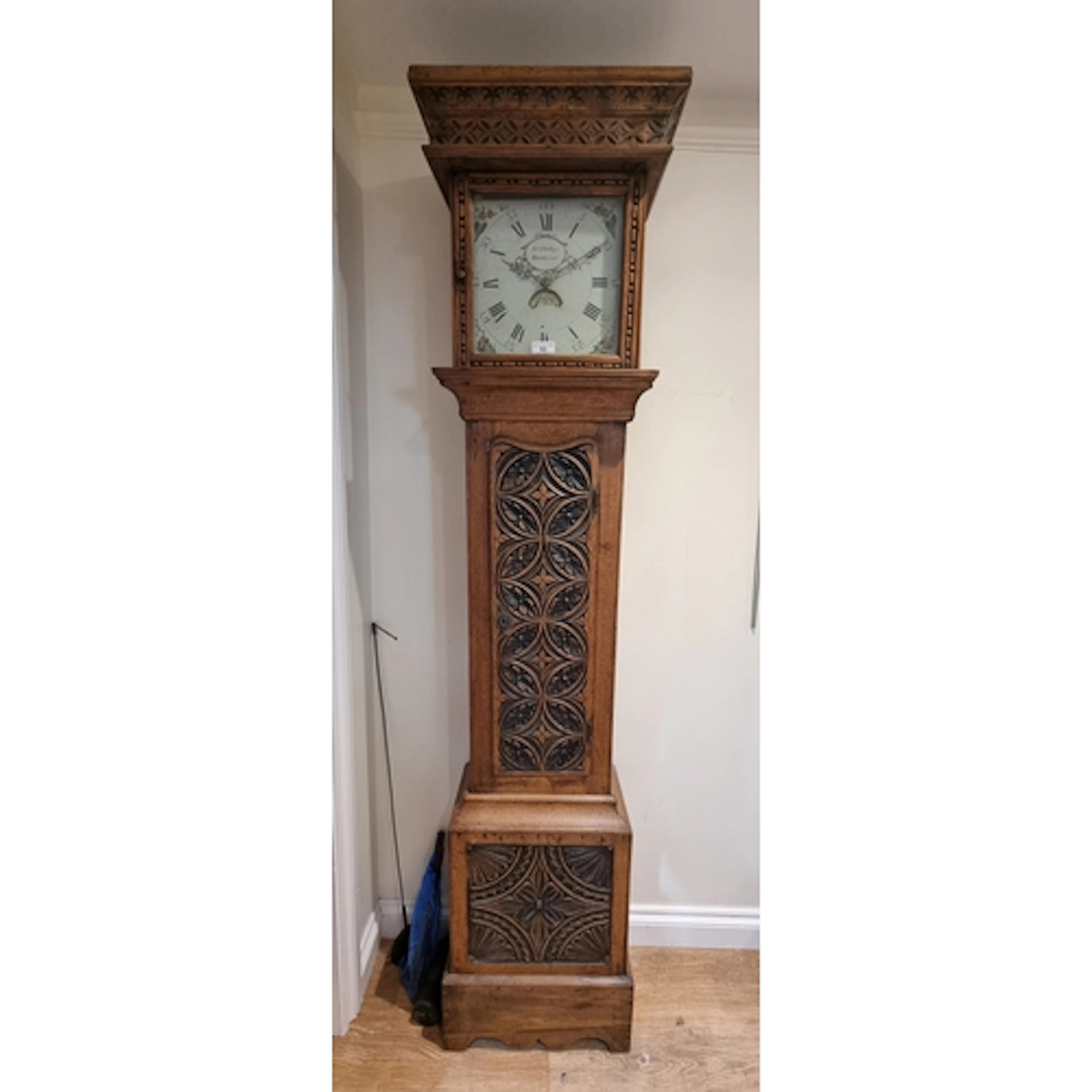A 19th century Longcase Clock with square painted dial inscr...