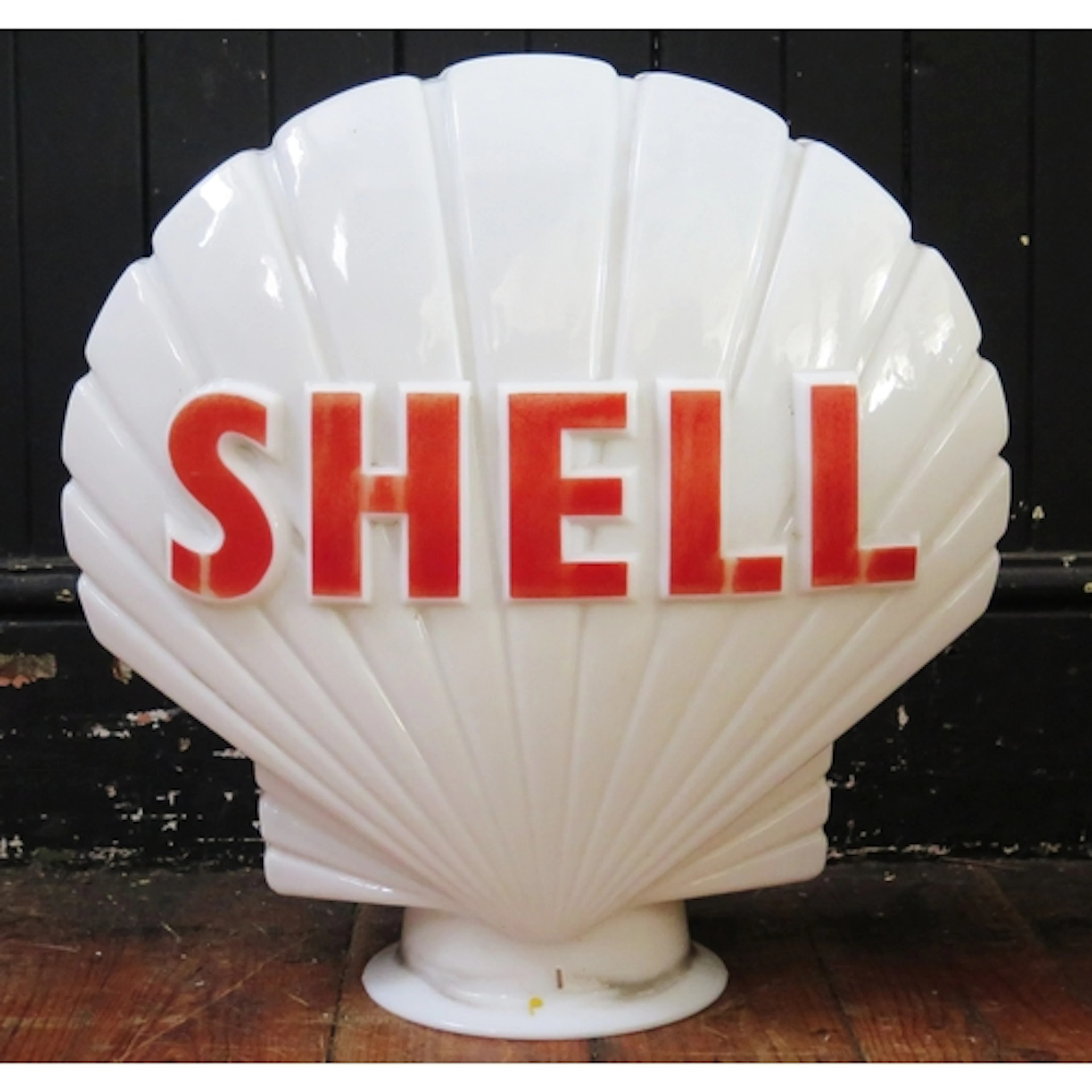 "Shell" - a milk glass petrol pump globe marked 956, 44cm x ...