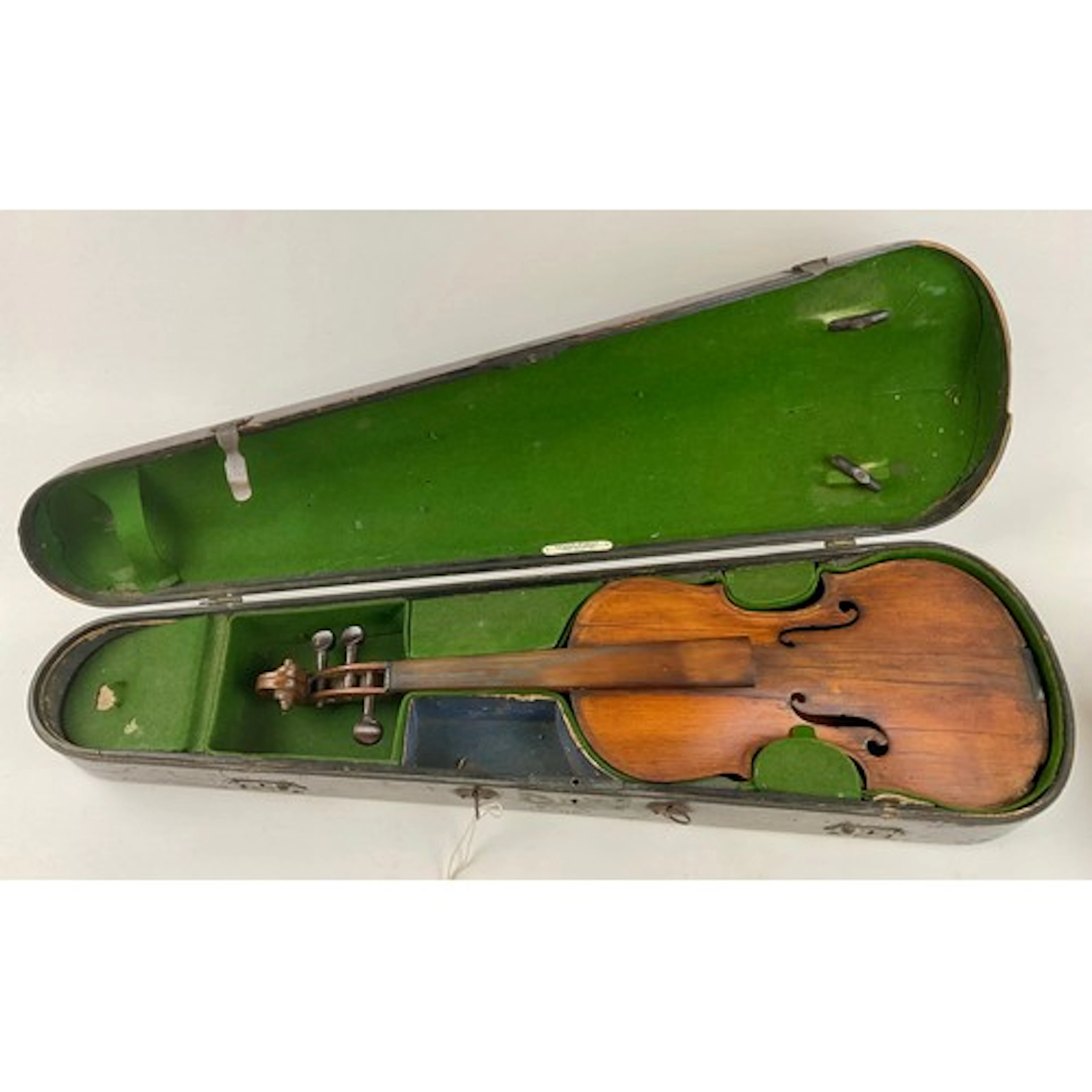 Musical Instruments - a 19th century violin, the two-piece b...