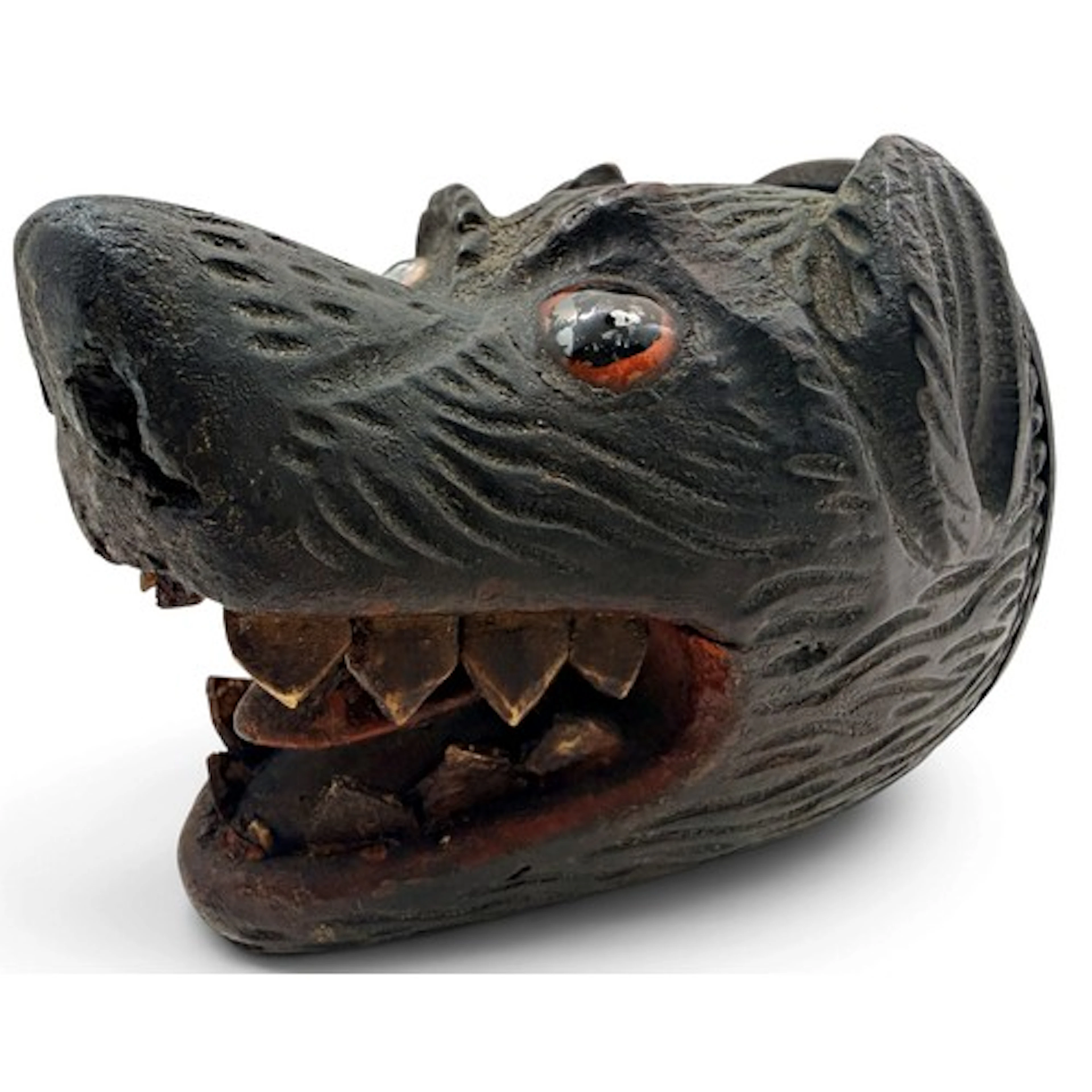 A 19th century novelty Scottish carved wood snuff box in the...