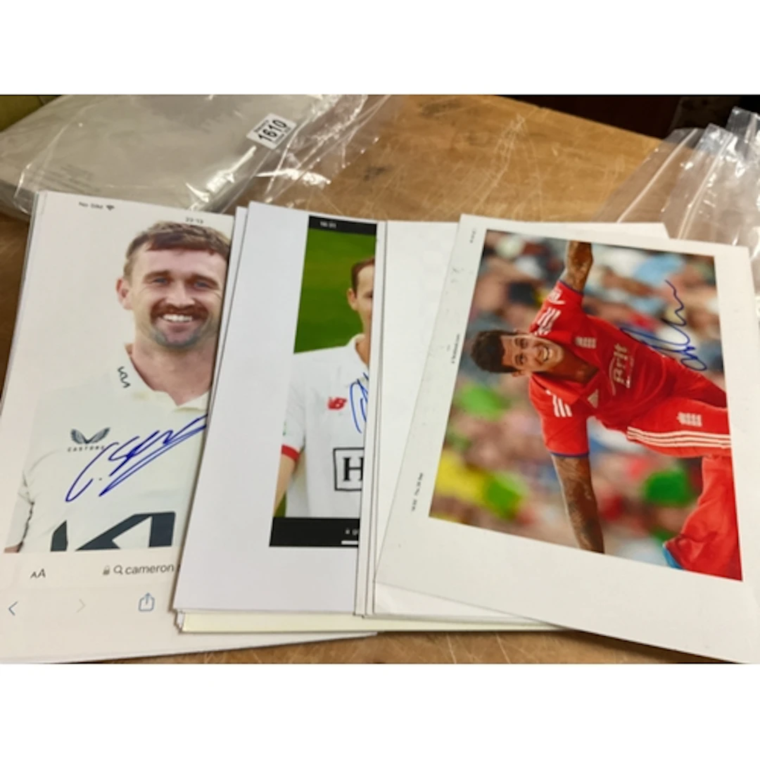 43 personally collected autographs of Criceters on colour pr...