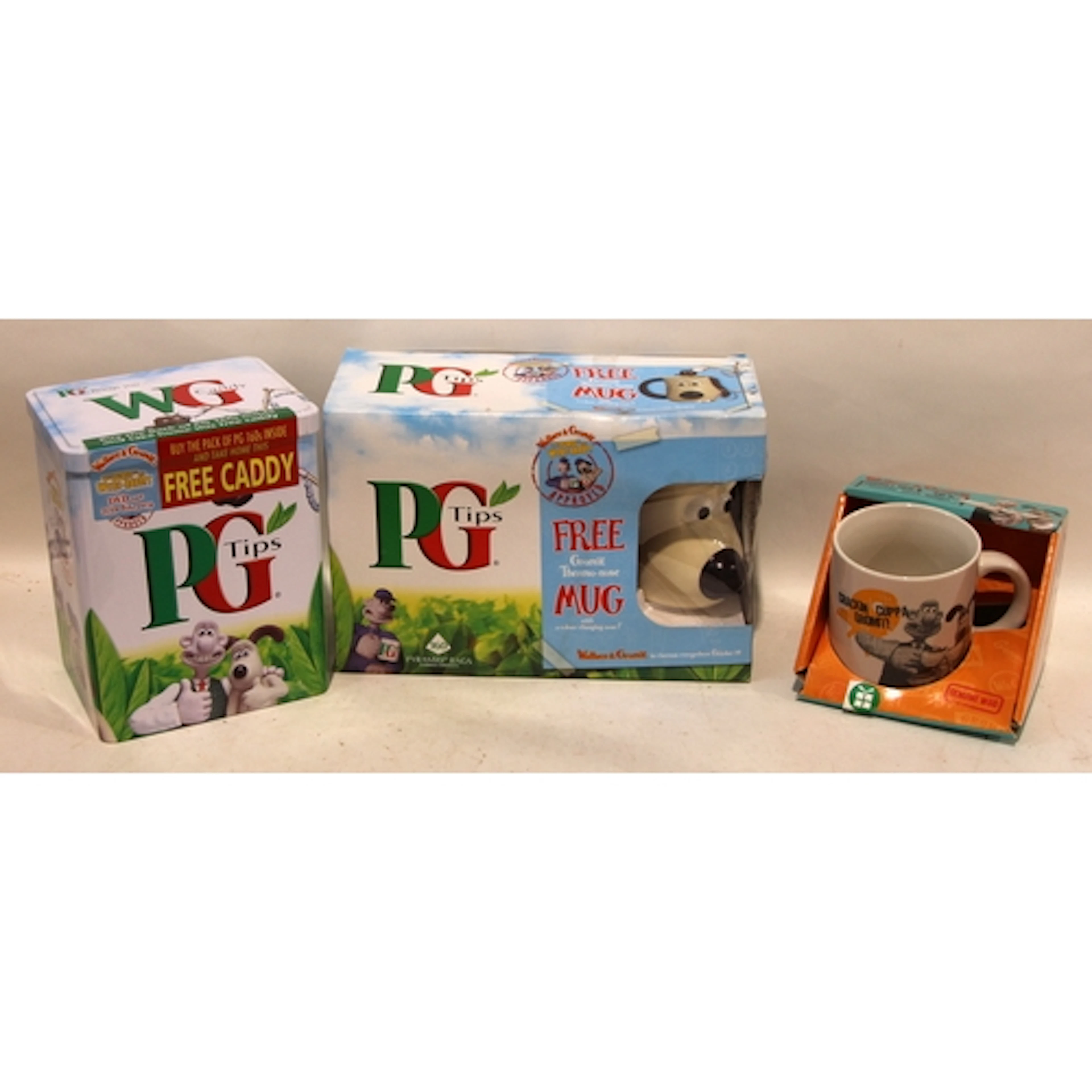 Wallace and Gromit collectables: Unopened PG Tips tea caddy ...