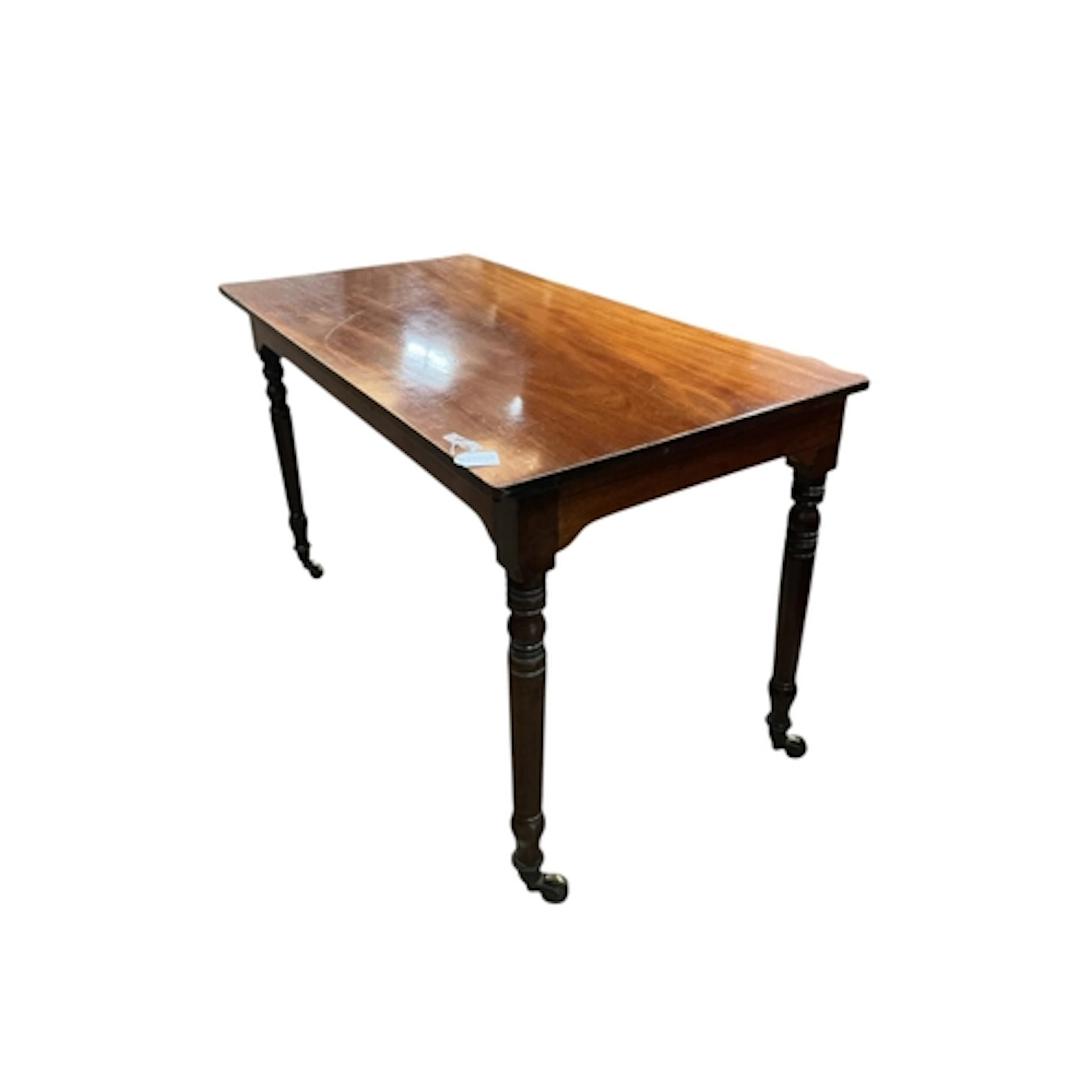 A Victorian mahogany side table, (adapted), width 122cm, dep...