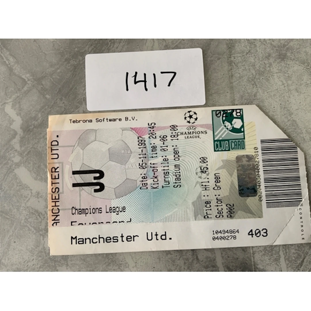 1997 Feyenoord v Manchester United Football Ticket: Champion...