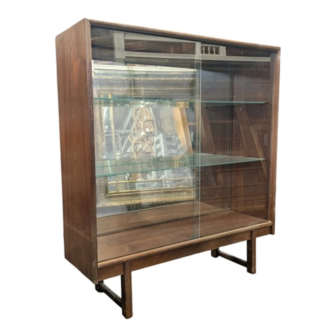 Turnidge of London - Mid century teak china display cabinet....