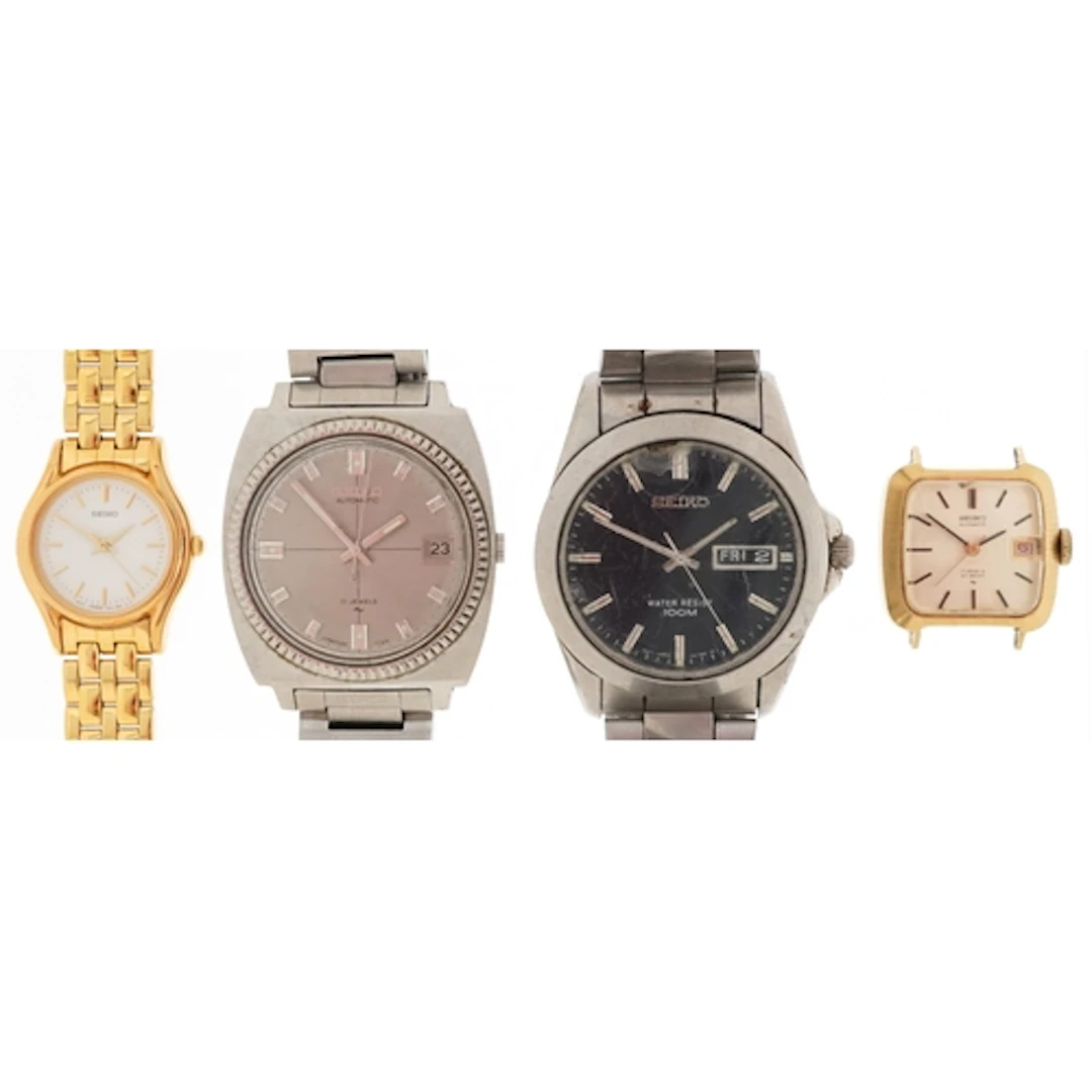 Seiko, four vintage ladies and gentlemen's wristwatches incl...