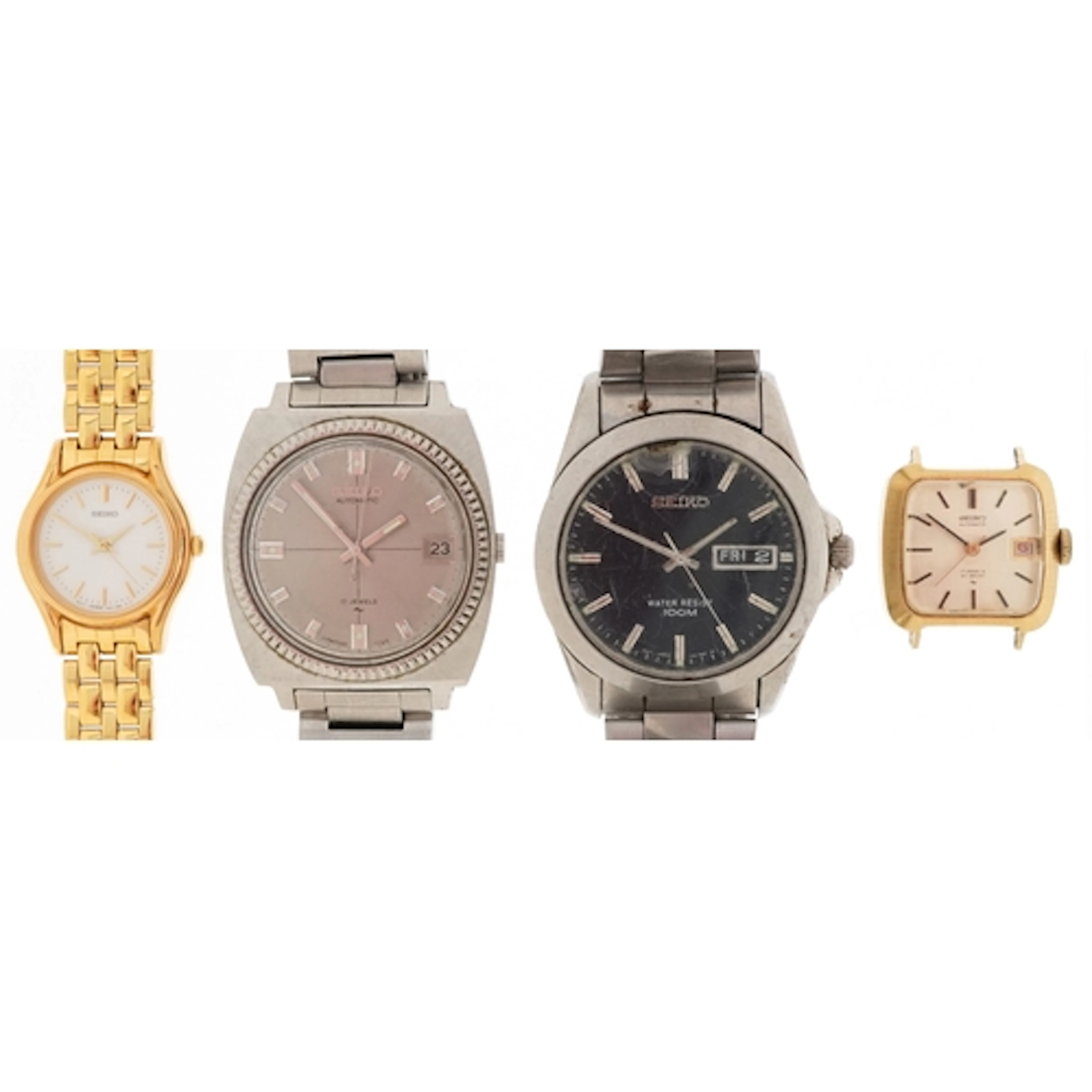 Seiko, four vintage ladies and gentlemen's wristwatches incl...