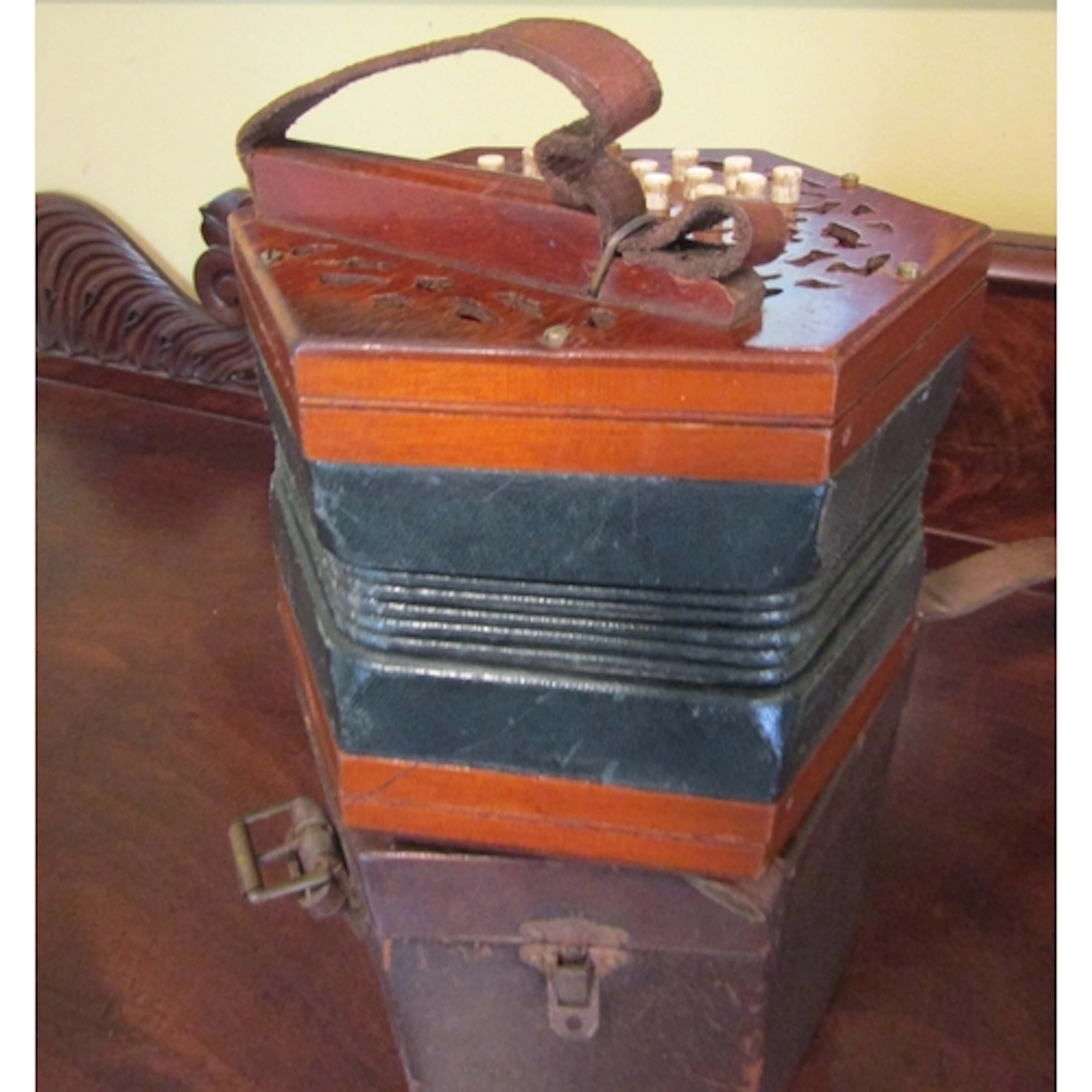 Button Accordion with Hardwood Carry Case