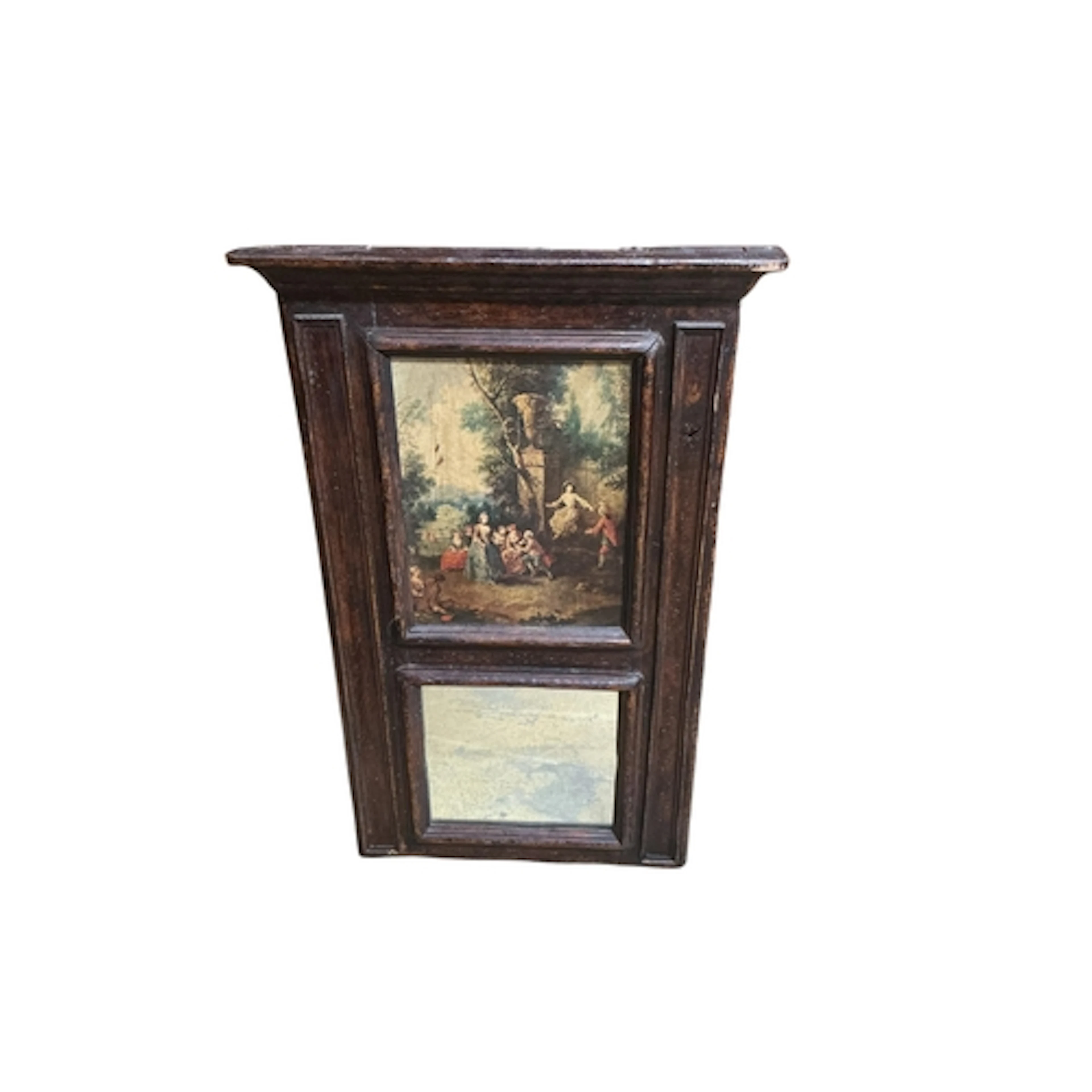 A trumeau mirror, painting depicting 'the swing' by Giuseppe...